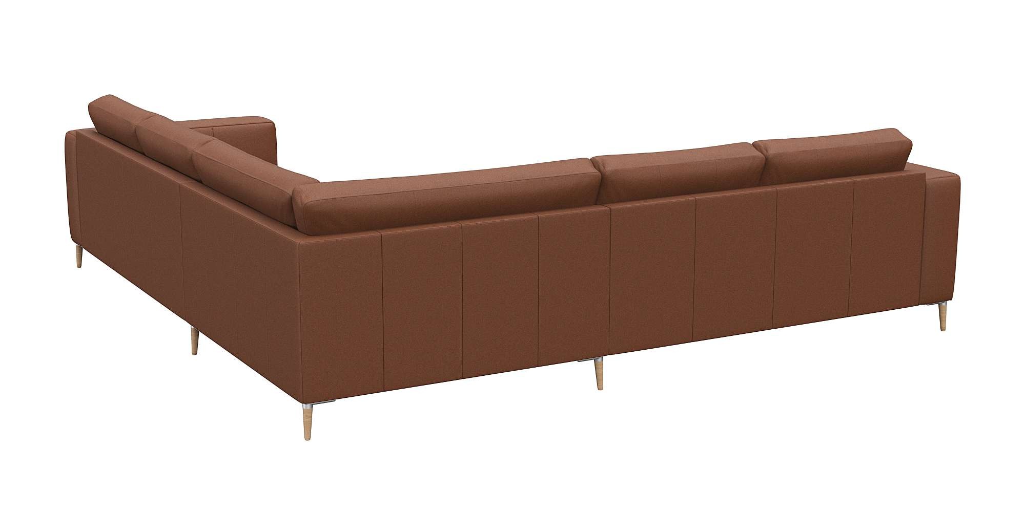 FLEXLUX Ecksofa »Fiore, gleichschenklig, super Sitzkomfort durch Kaltschaum im Sitz«, breite Armlehnen, Füße Alu+ Eiche, L-Form