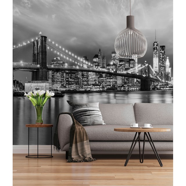 Komar Fototapete »Brooklyn Bridge B/W«, 368x254 cm (Breite x Höhe) online  kaufen | mit 3 Jahren XXL Garantie