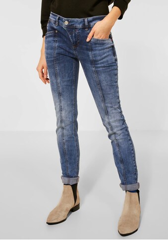 STREET ONE Slim-fit-Jeans, mit schrägem Übertritt kaufen