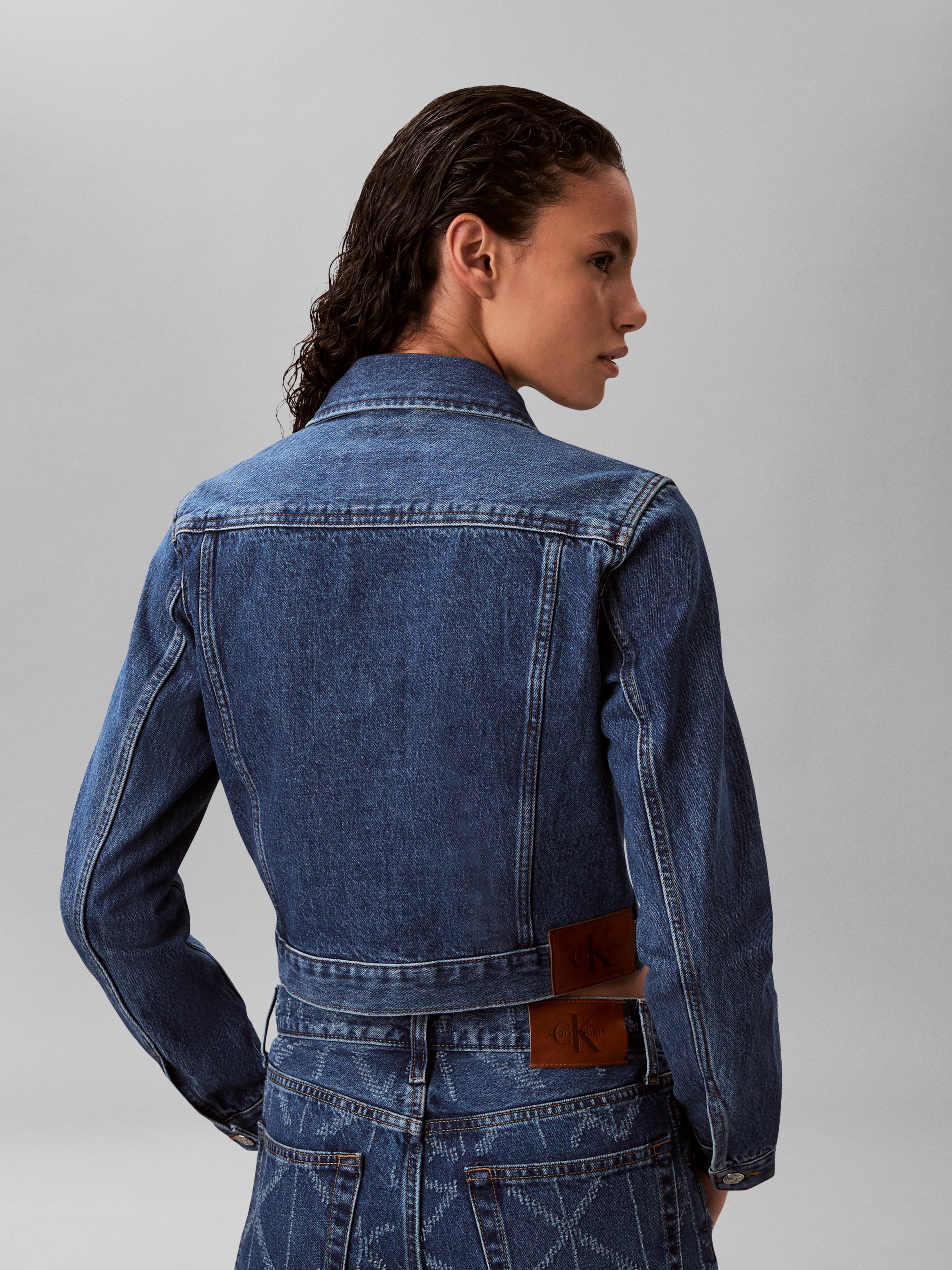Calvin Klein Jeans Jeansjacke ohne Kapuze Regular fit mit Umlegekragen