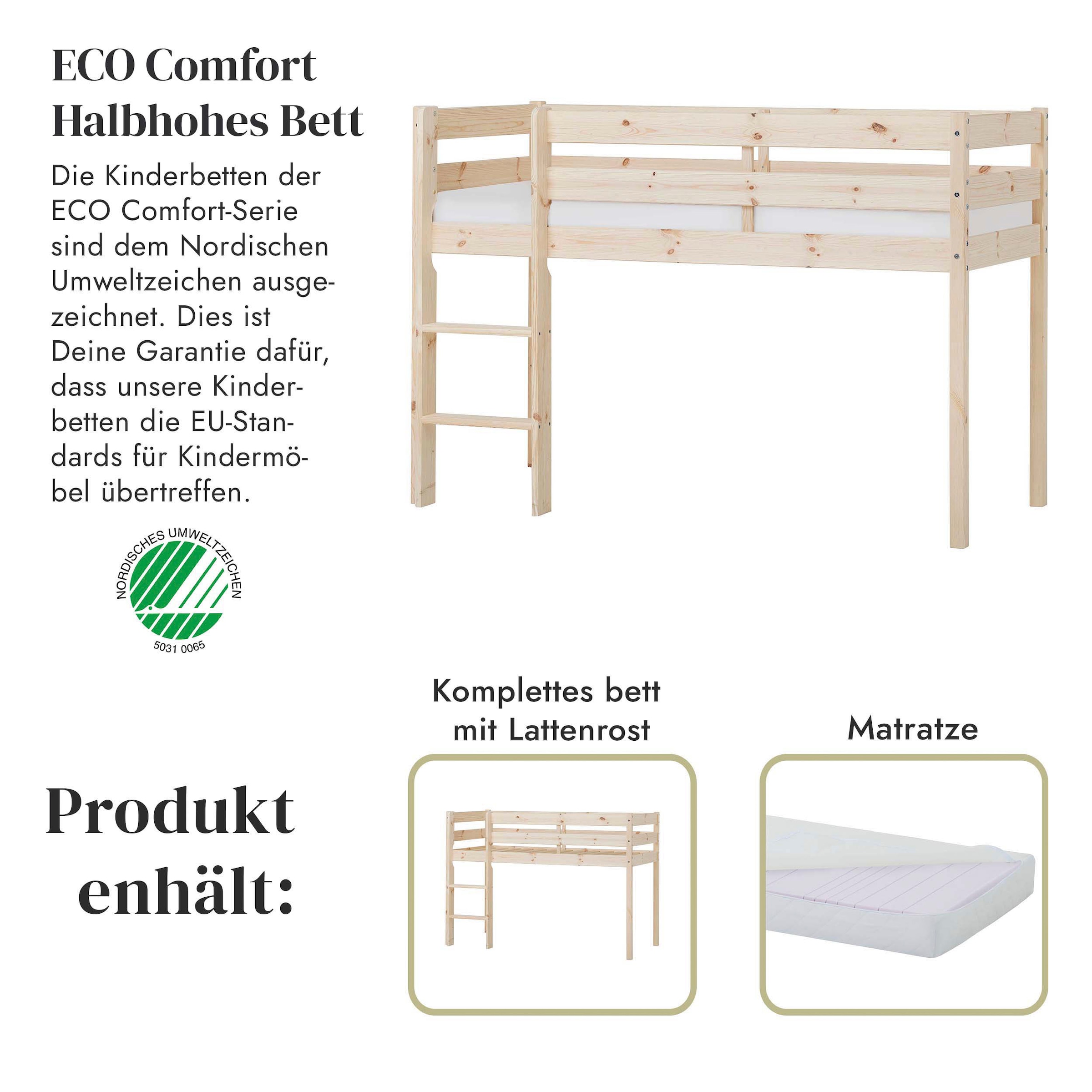Hoppekids Spielbett »ECO COMFORT, Hochbett, in 2 Einzelbetten teilbar«, Höhe 72cm, Farbe & Größe & Matratze