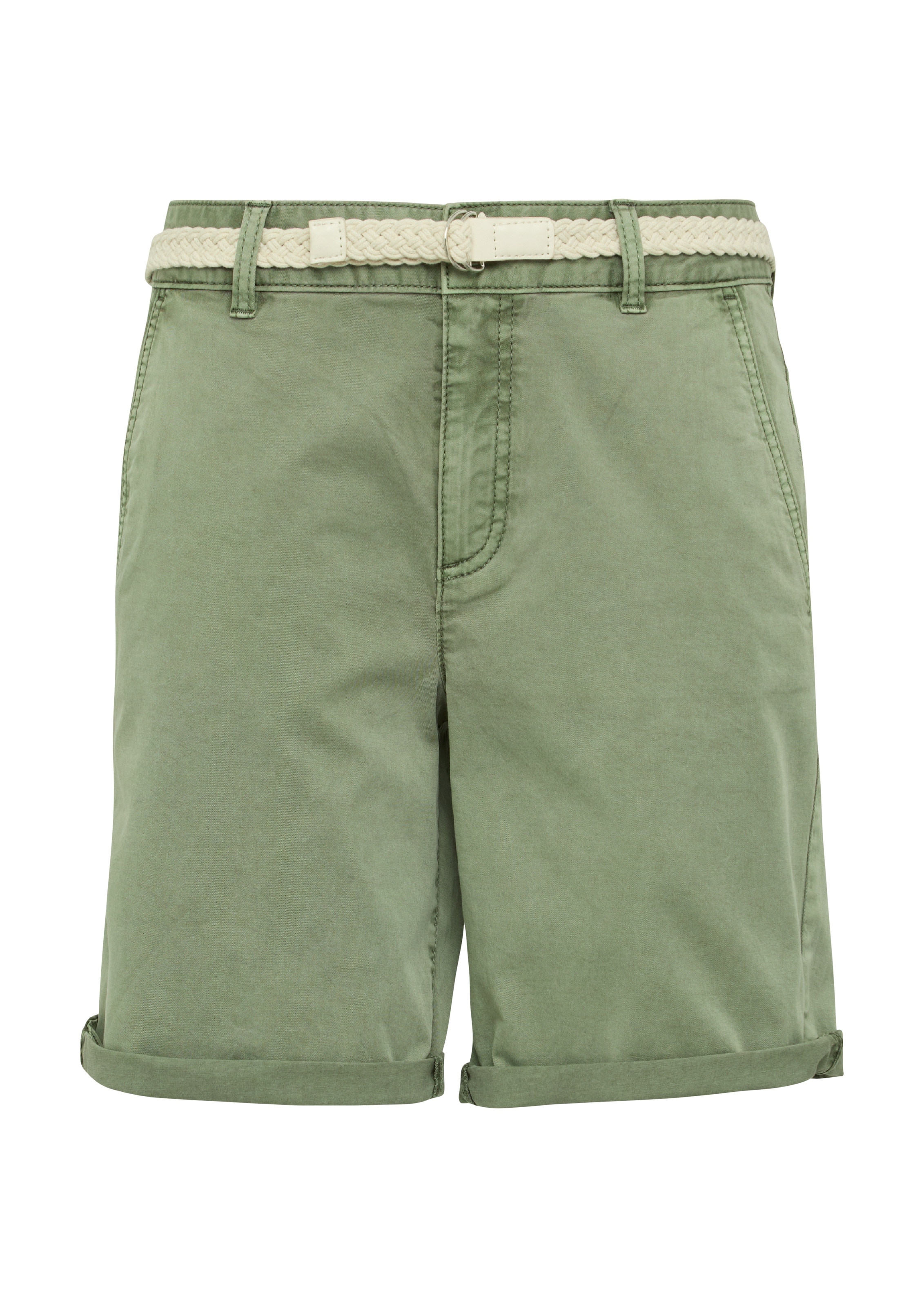 s.Oliver Chinoshorts, Sommerhose mit geflochtenem Gürtel