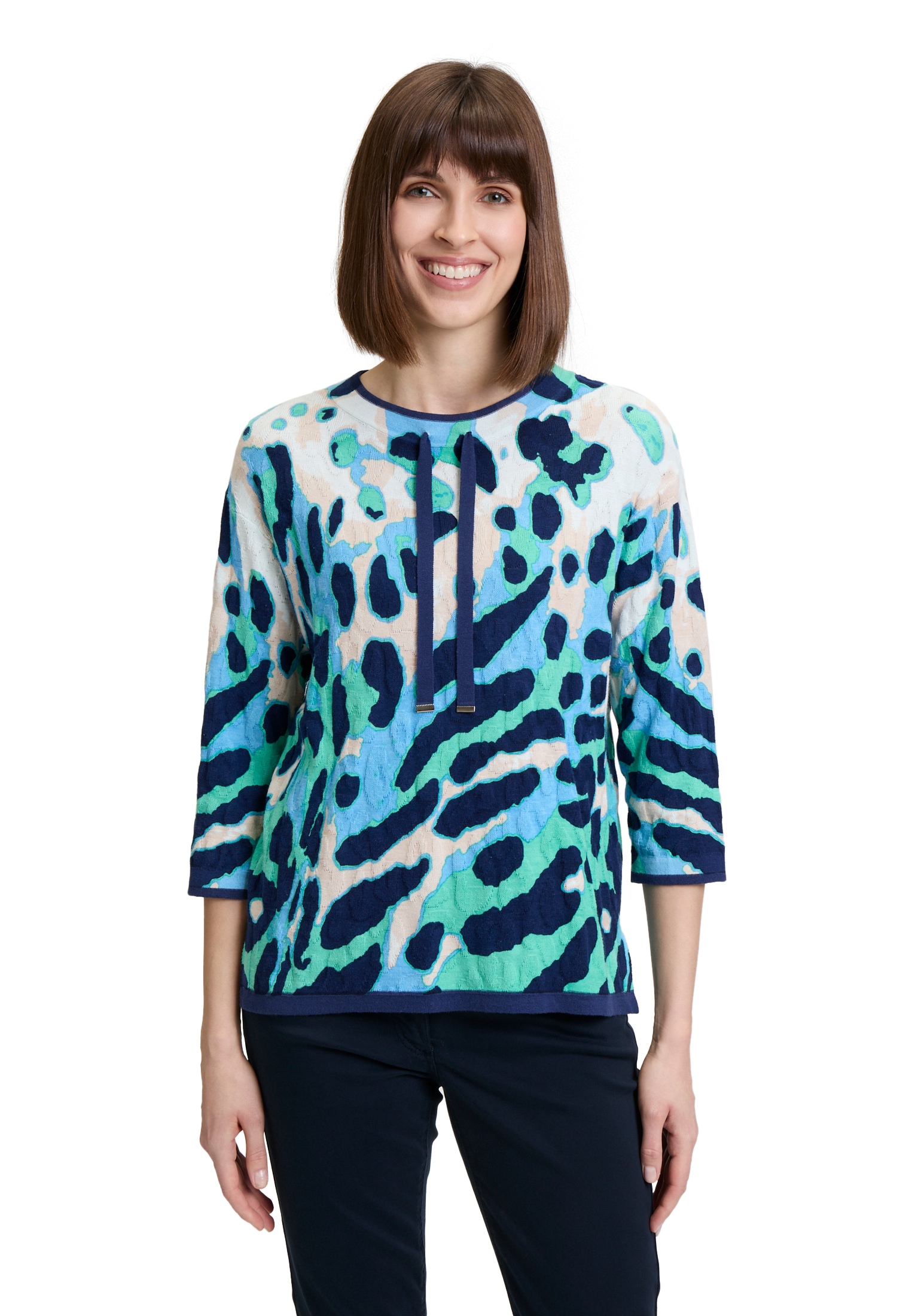 Betty Barclay Rundhalspullover »Feinstrickpullover mit Leoprint«