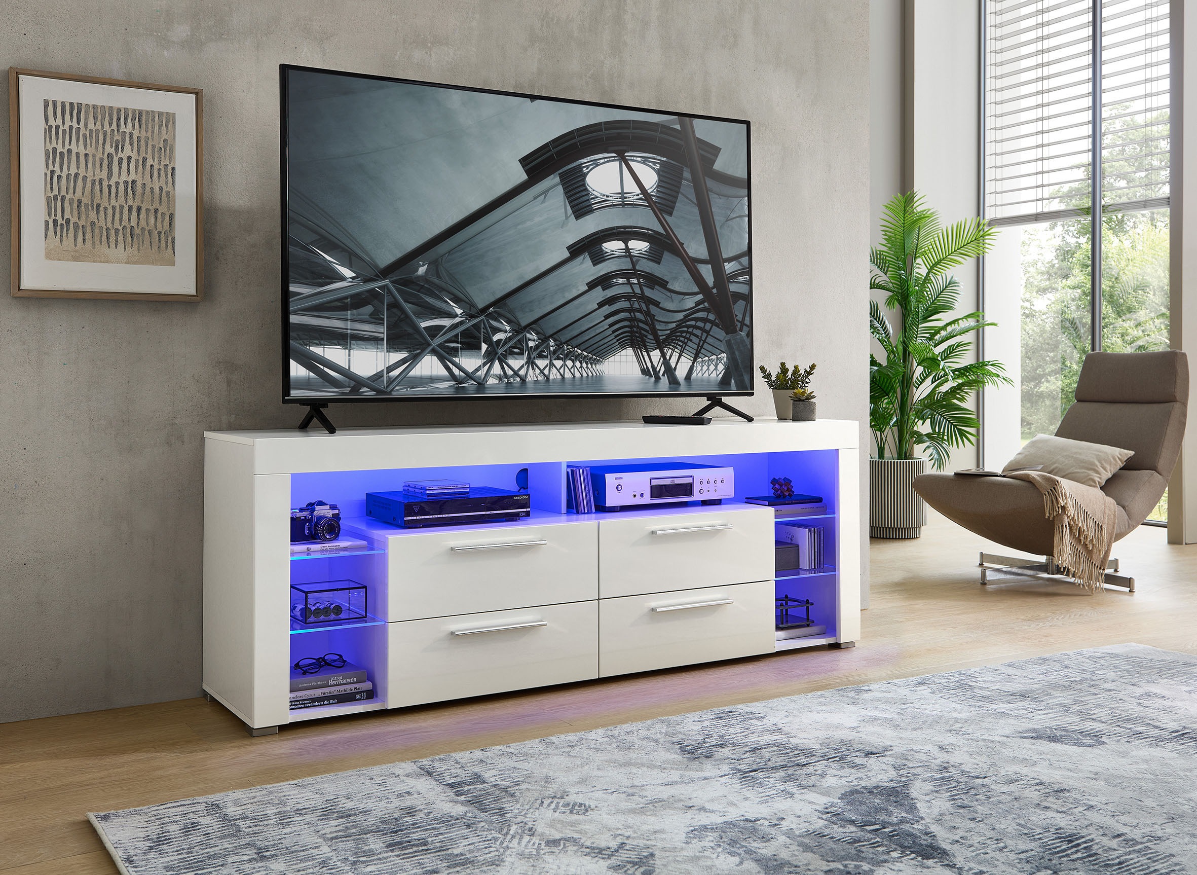 Stolkom TV-Schrank »Goal« 4 Schubkästen, 6 offenen Fächern, Stellmaß 179/66/44 cm