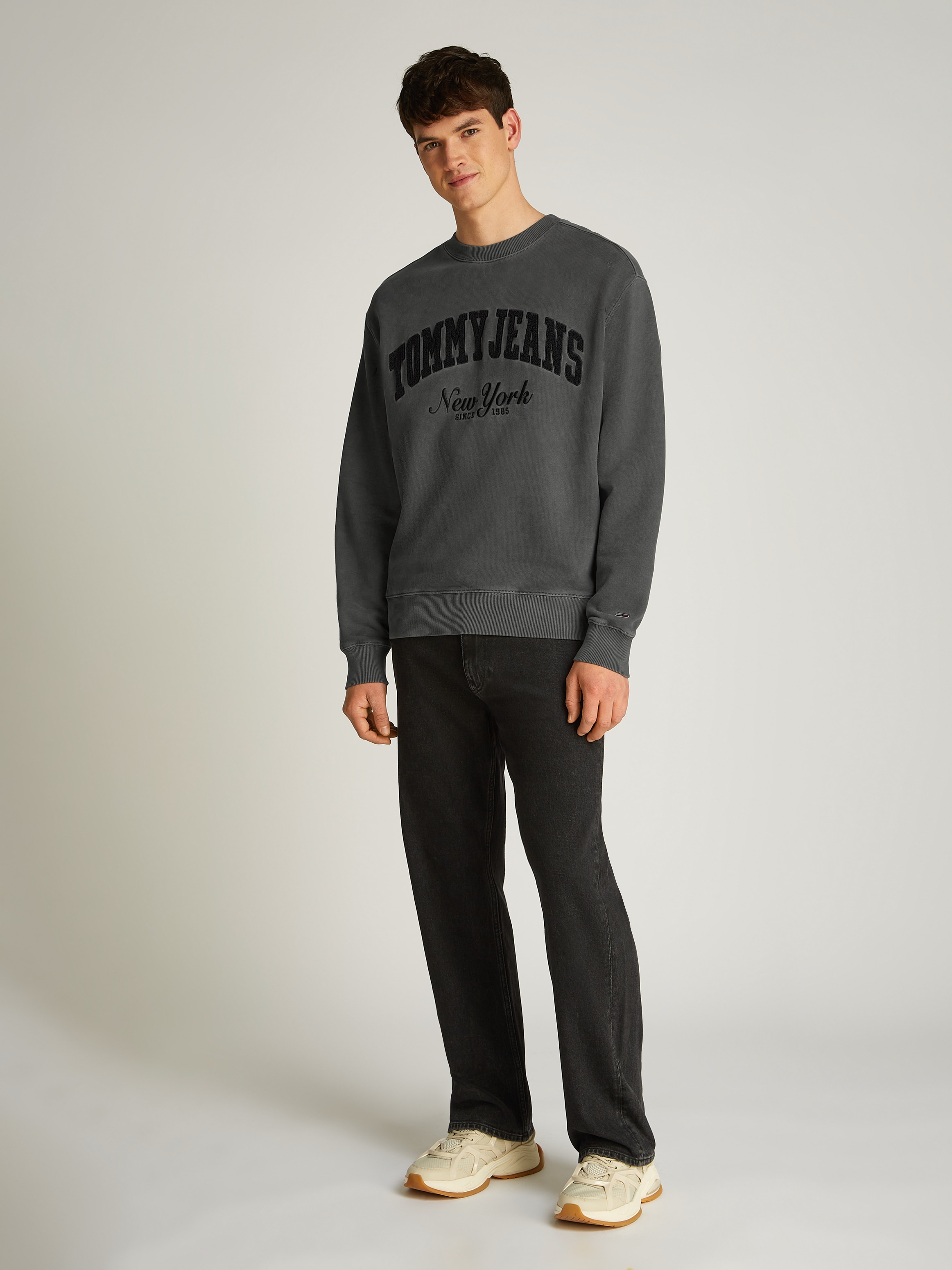 Tommy Jeans Sweatshirt »TJM RLX VINTAGE VARSITY CREW«, mit großem Logo