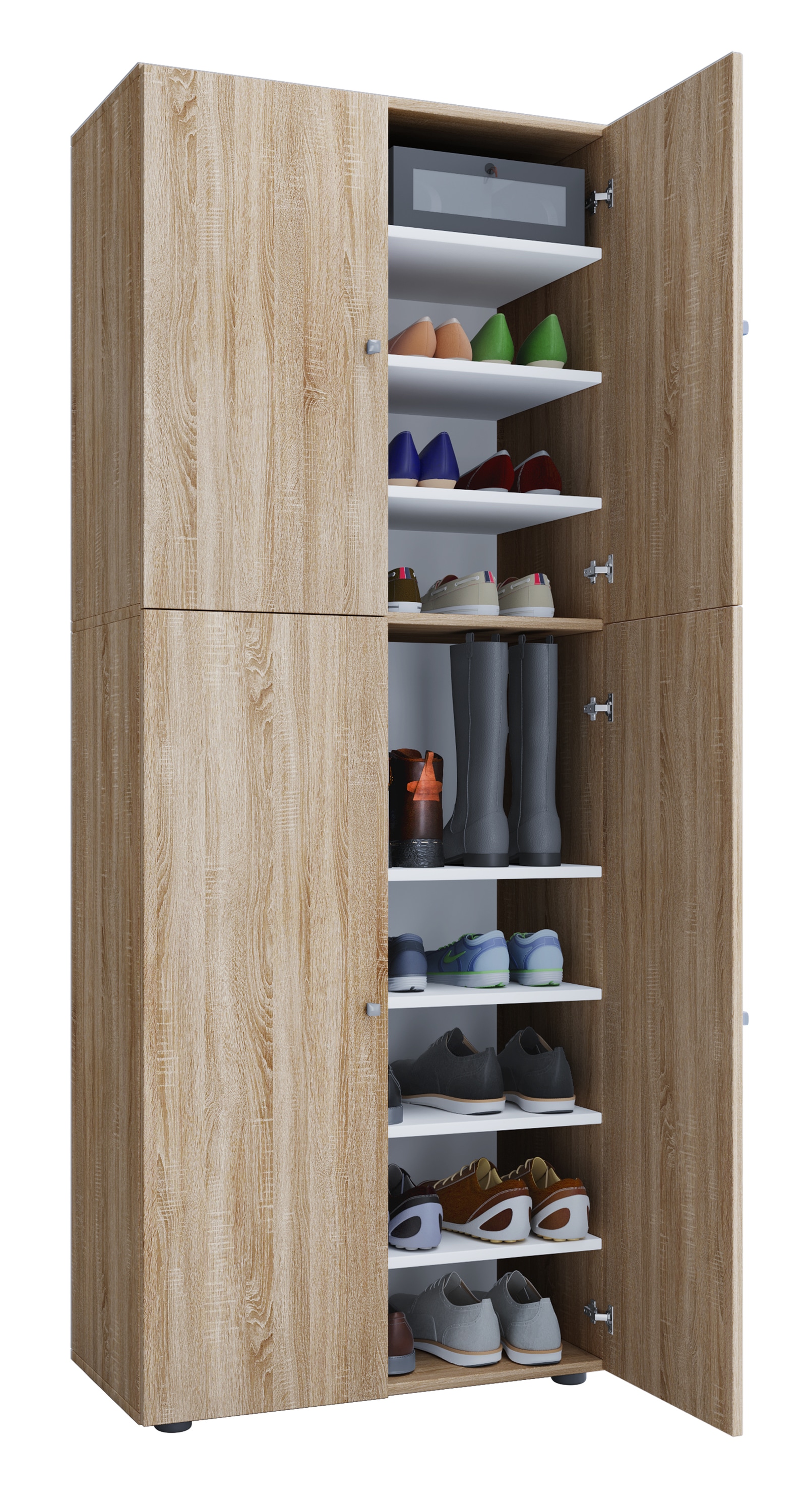 VCM Schuhschrank "XXL Holz Großer Schuhschrank Schuhkommode Lona 9" 1 Stk. tlg.