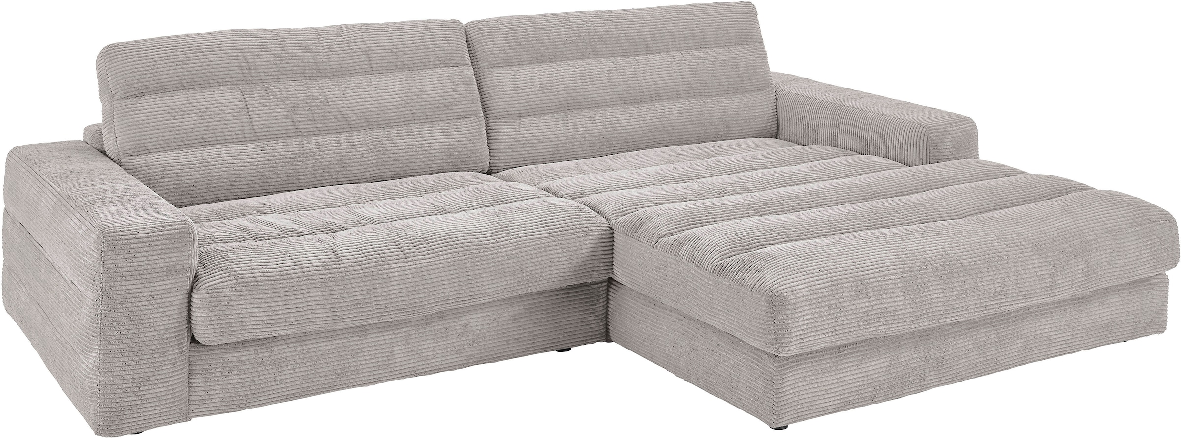 3C Candy Ecksofa »Stripes Mega-Sofa, bequem und komfortabel, L-Form«, Lose Rückenkissen, mit feiner Quersteppung, Cord-Bezug
