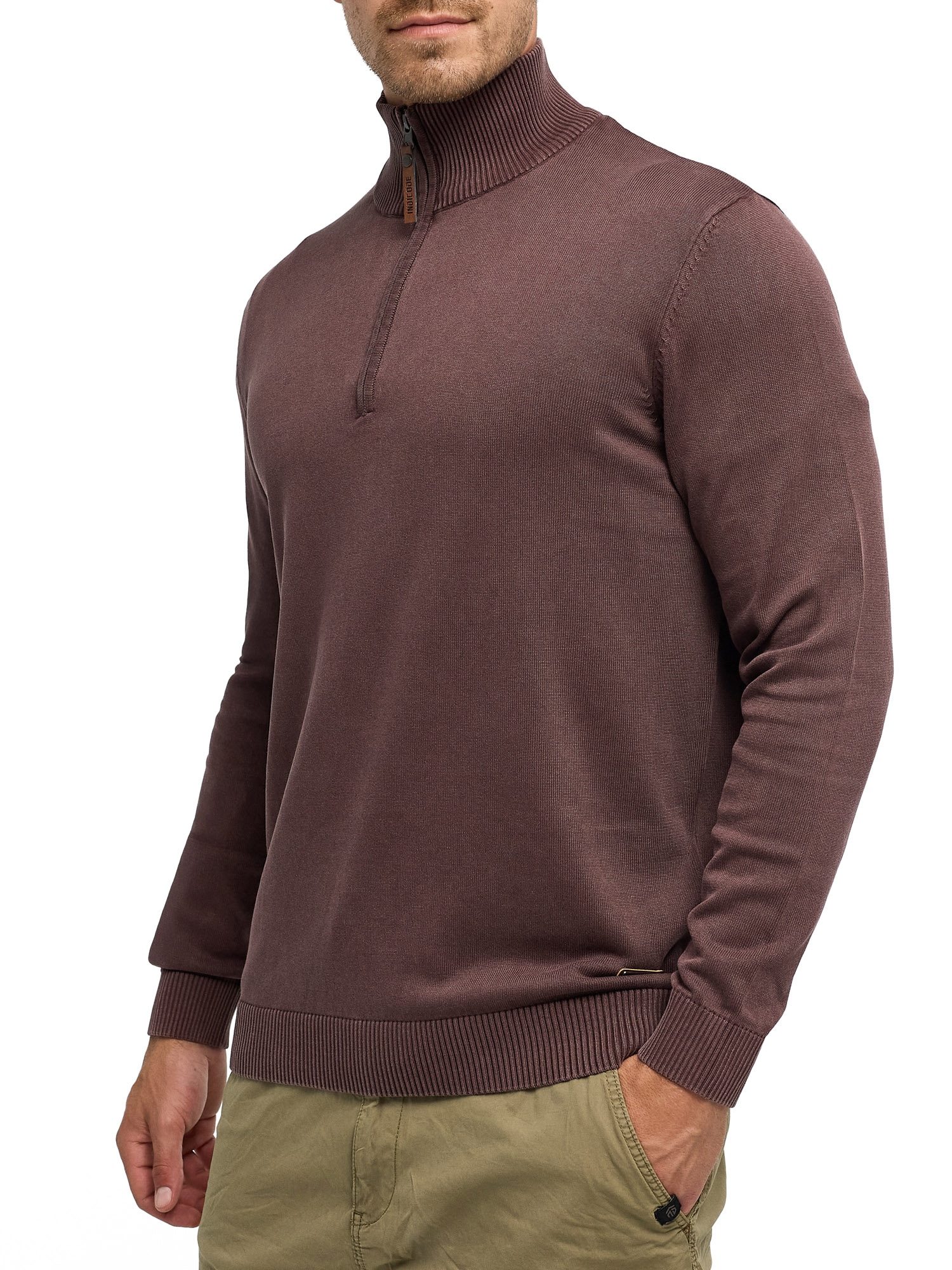 Indicode Troyer »INArkmill ½ zip« Baumwolle, regular fit