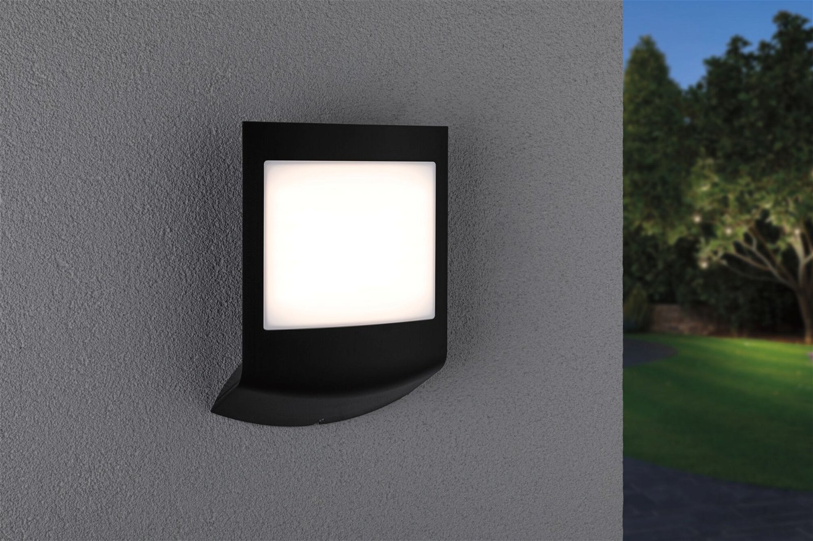 Paulmann LED Außen-Wandleuchte »Padea IP44 198x71mm RGBW+ 8,2W 550lm 230V Anthrazit Kunststoff«, 1 flammig, Smart Home Zigbee 3.0 Dämmerungssensor