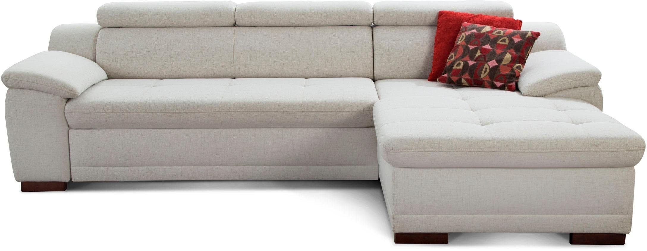 sit&more Ecksofa »Andiamo L-Form«, wahlweise mit Bettfunktion, inklusive Kopfteilverstellung