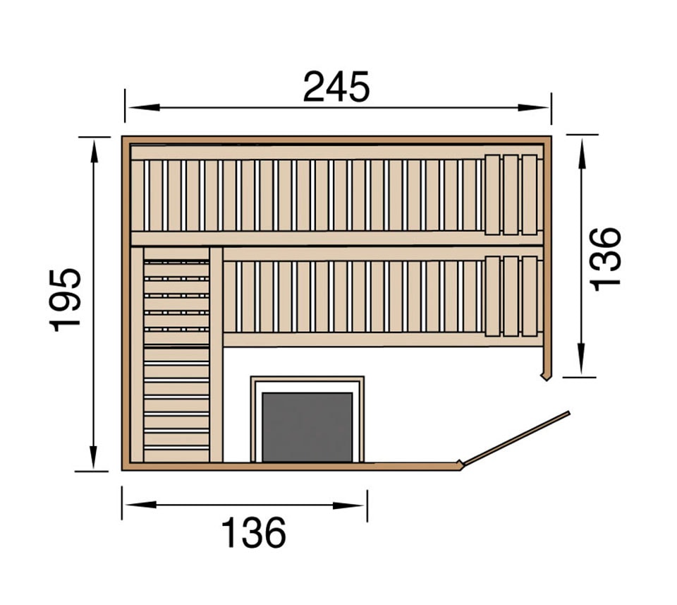 weka Sauna »Kemi« Set,  7,5 kW-Ofen mit digitaler Steuerung