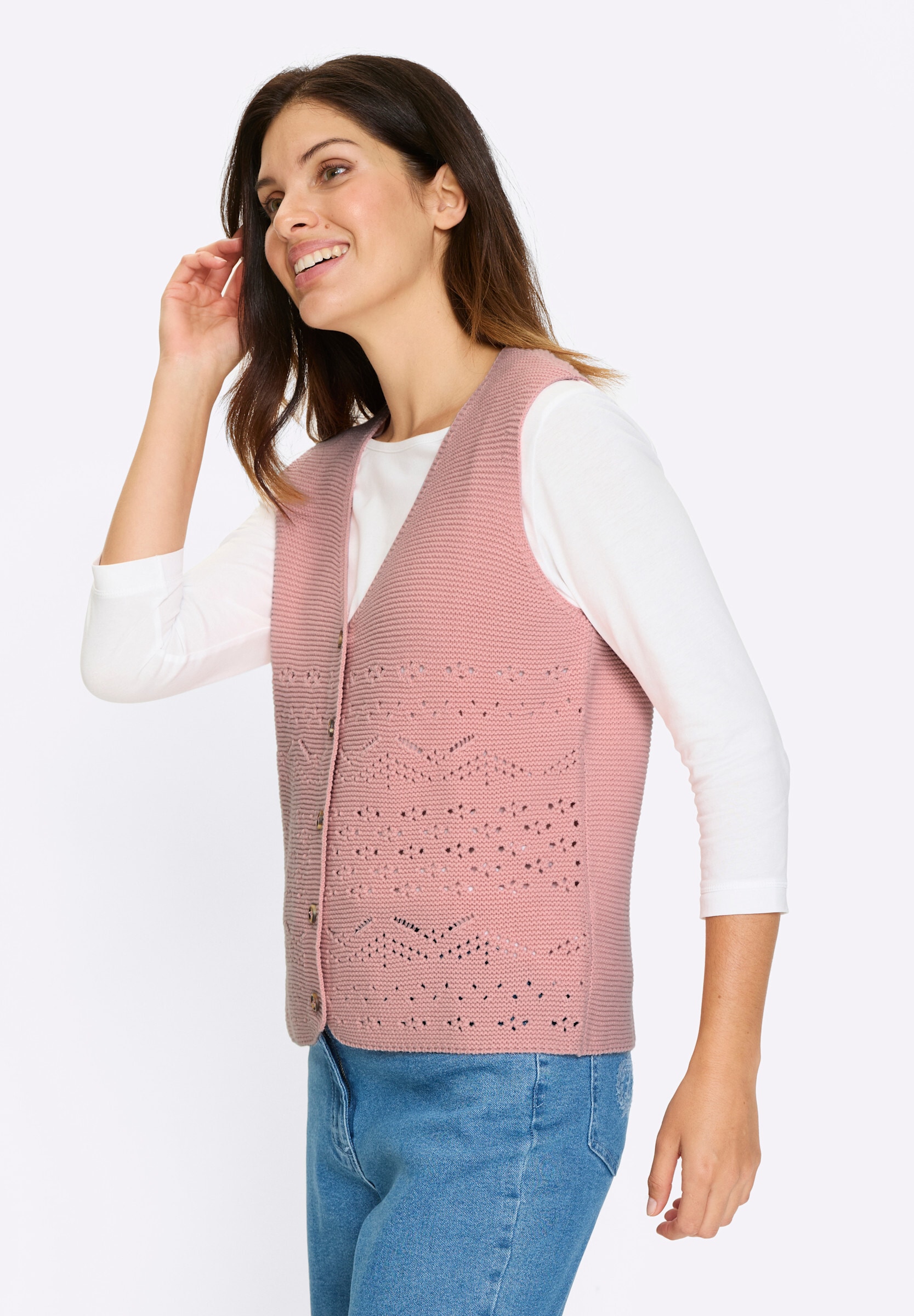 Sieh an! Strickweste »Strickweste Strickweste im Ajour-Muster«