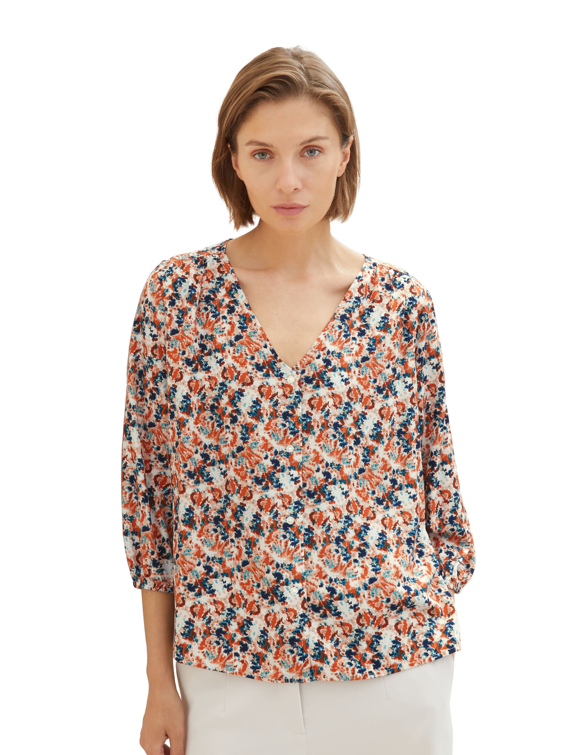 TOM TAILOR Druckbluse, mit durchgehender Knopfleiste
