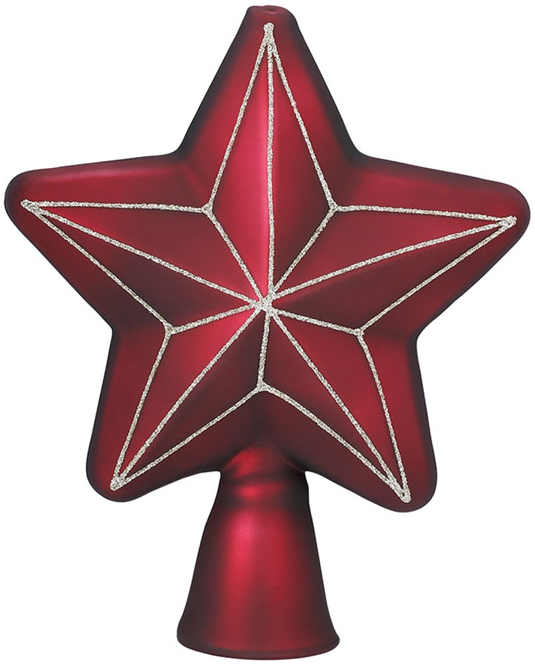 MAGIC by Inge Christbaumspitze »Vintage Rose, Weihnachtsdeko rot,  Christbaumschmuck«, (1 tlg.), hochwertiger Echtglas-Weihnachtsschmuck, Höhe  ca. 17 cm günstig online kaufen