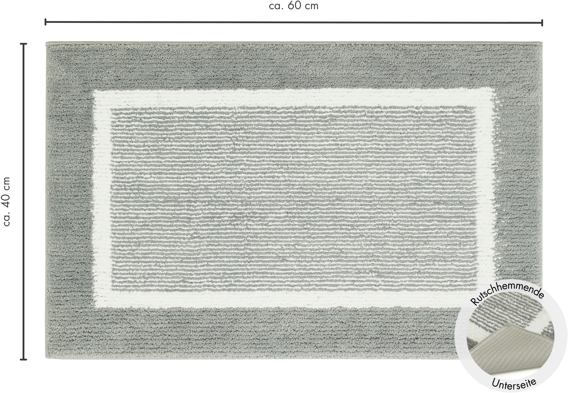 Andiamo Badematte »Maui« Höhe 15 mm rutschhemmend beschichtet fußbodenheizungsgeeignet gestreift, mit Bordüre, auch als 2er Set erhältlich