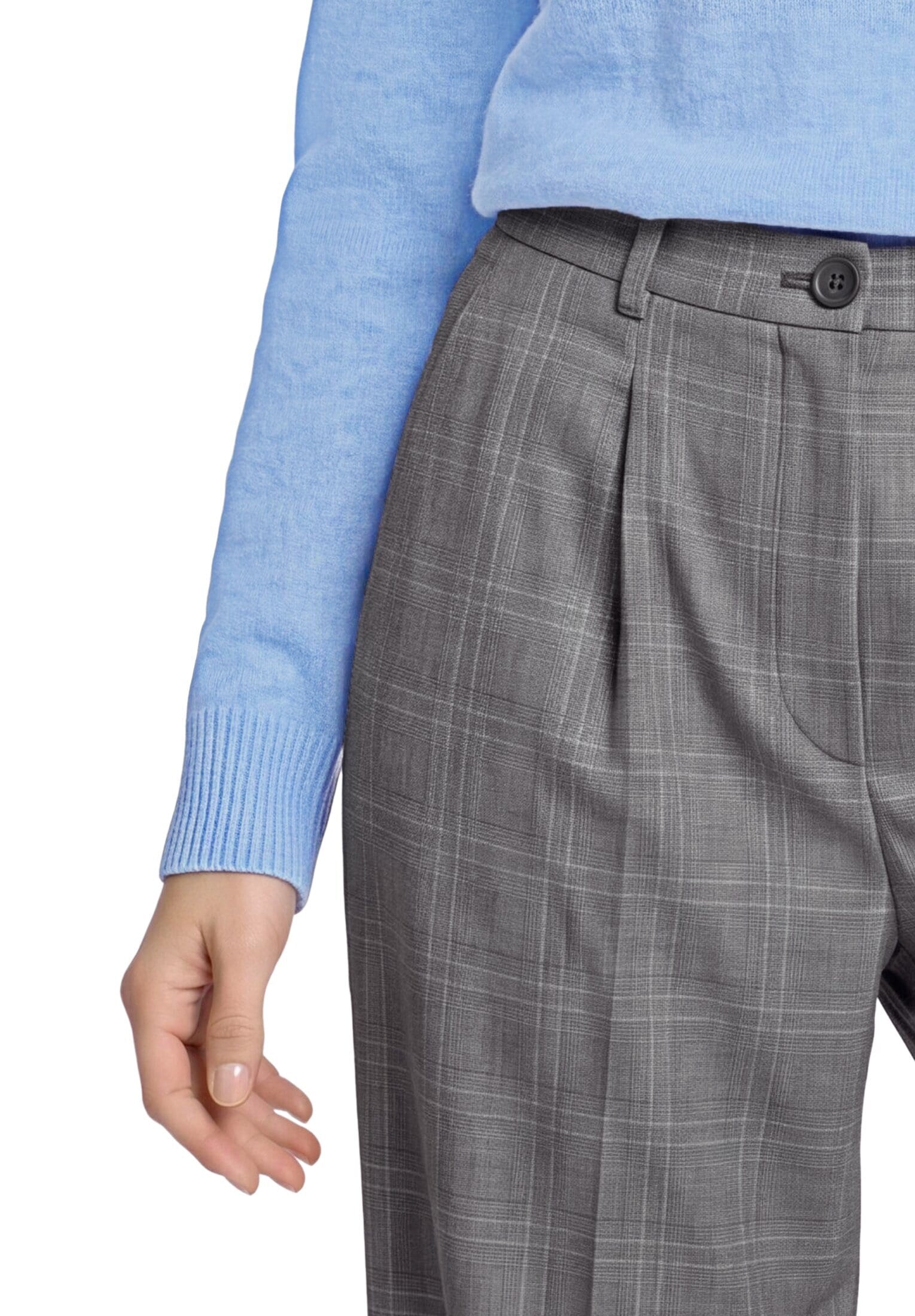 Betty&Co Stoffhose »Karo-Hose mit weitem Bein«