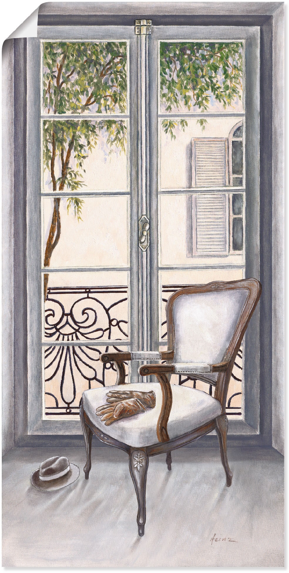 Wandbild »Sessel vor einem Fenster«, Innenarchitektur, (1 St.), als Alubild,...