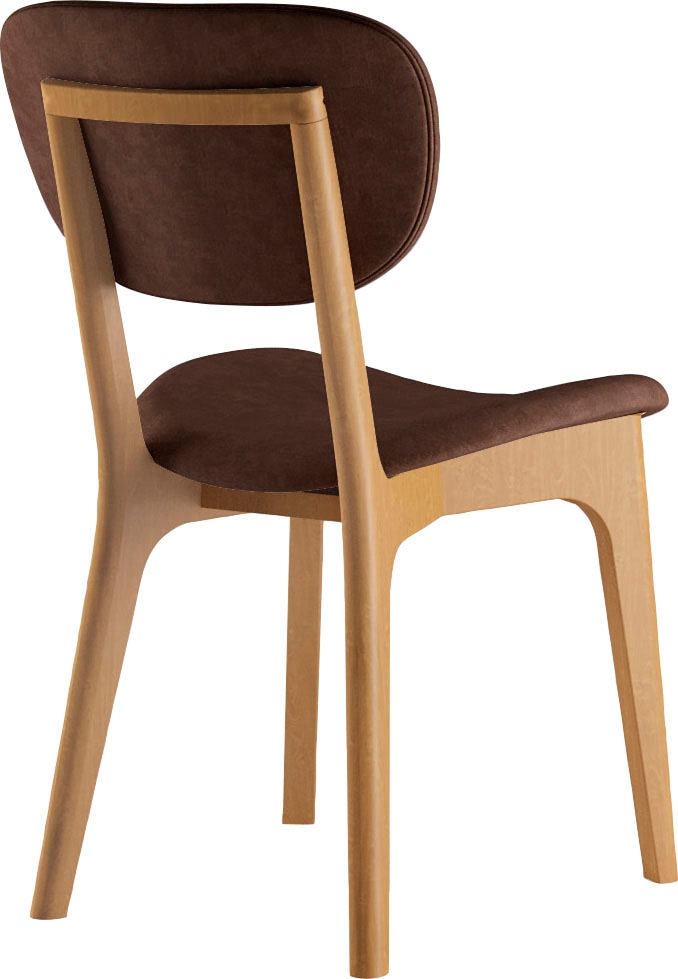 Home affaire Stuhl »COZY Made in Italy« (Set) 2 Stk.Gestell in Buche, Kirsch- oder Nussbaum, Massivholz, Design Stuhl