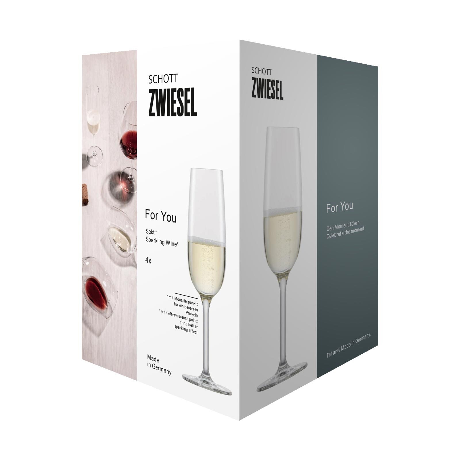 SCHOTT-ZWIESEL Sektglas »Sektglas For you 210 ml 4er Set transparent« Spülmaschinengeeignet
