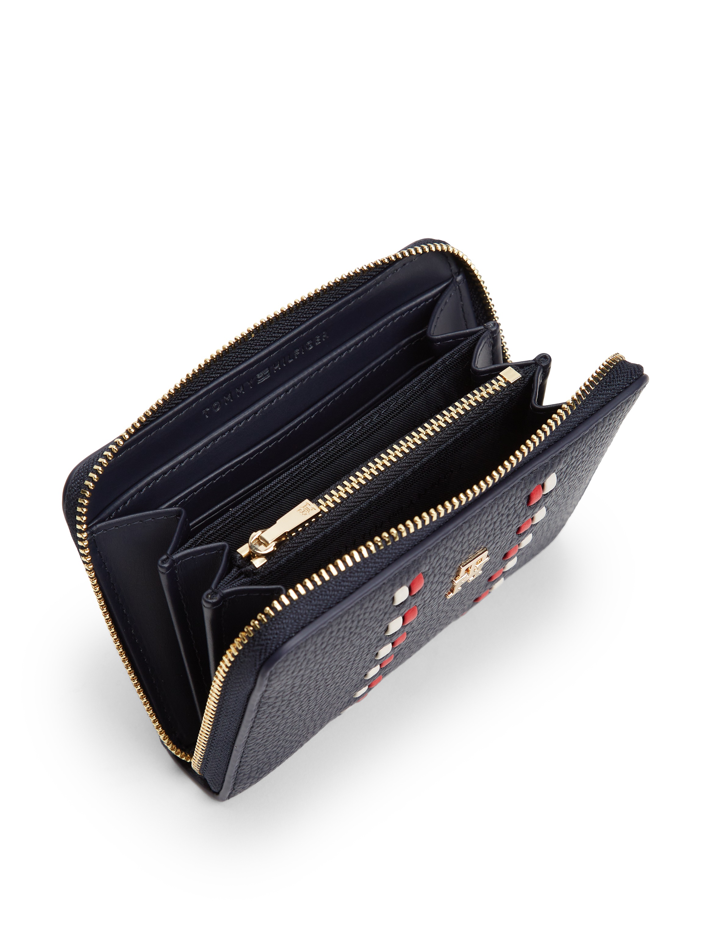 Tommy Hilfiger Geldbörse »TH ICON MED ZA CORP« , Damen Geldbeutel, Portemonnaie mit farbigen Details