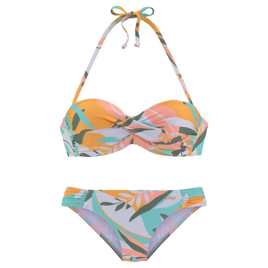 Sunseeker Bügel-Bandeau-Bikini »Allis«, (Set), mit Blätterdruck