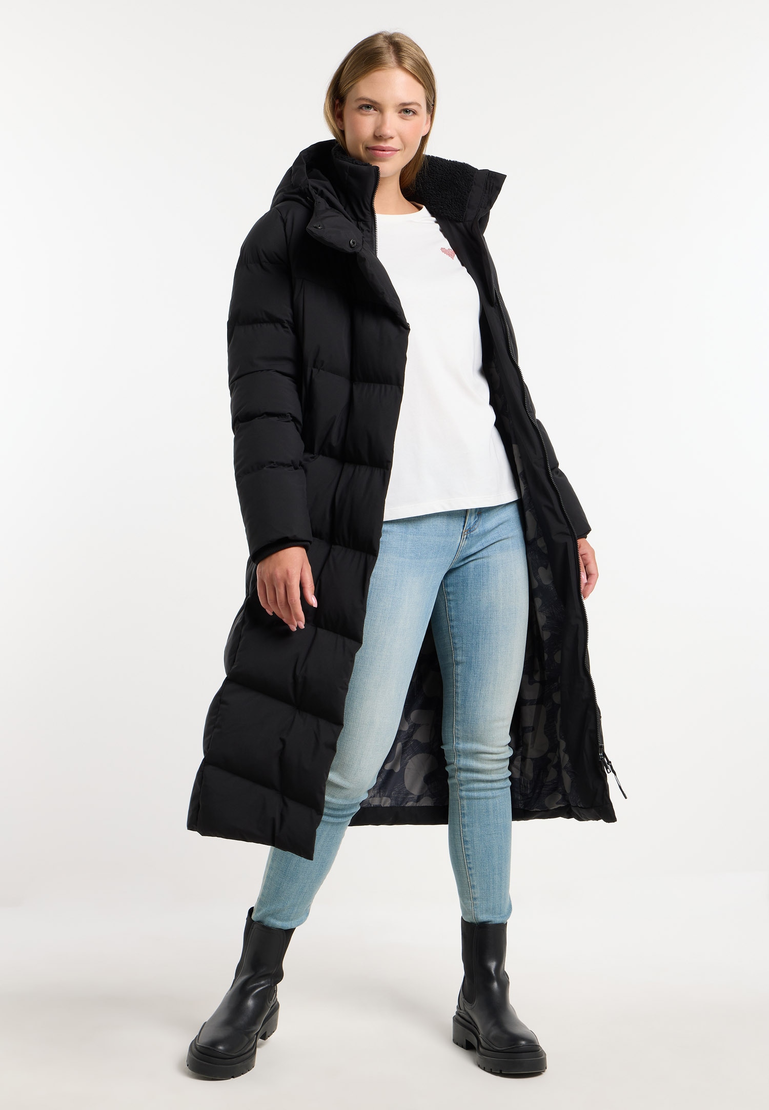 Ragwear Steppmantel »PAVLA LONG« verdeckter Reißverschluss