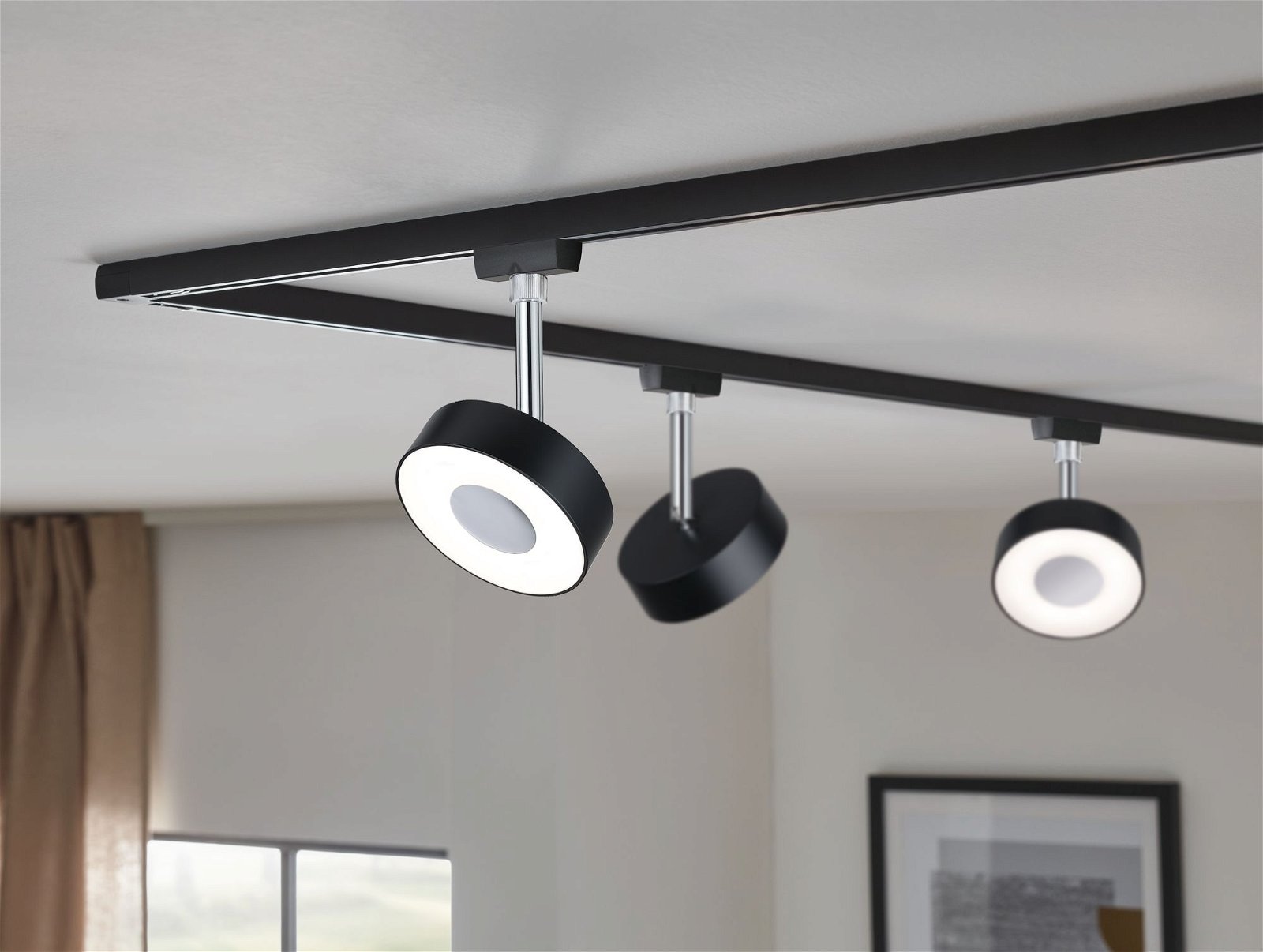Paulmann Schienensystem-Leuchten »URail Schienenspot Circle Einzelspot 160lm 5W 4000K 230V Chrom matt« LED-Modul 1 Stk. Neutralweiß dimmbar