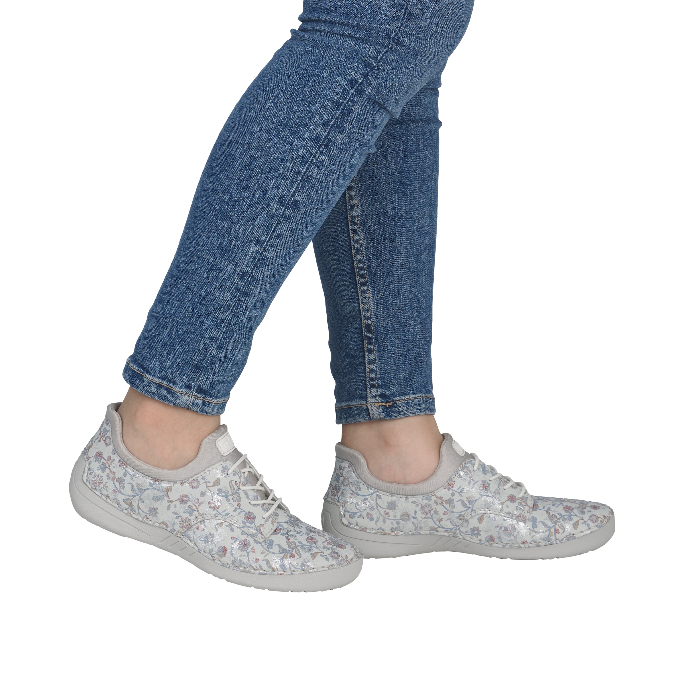 Rieker Slip-On Sneaker  Slipper, Halbschuh, Freizeitschuh mit floraler Musterung