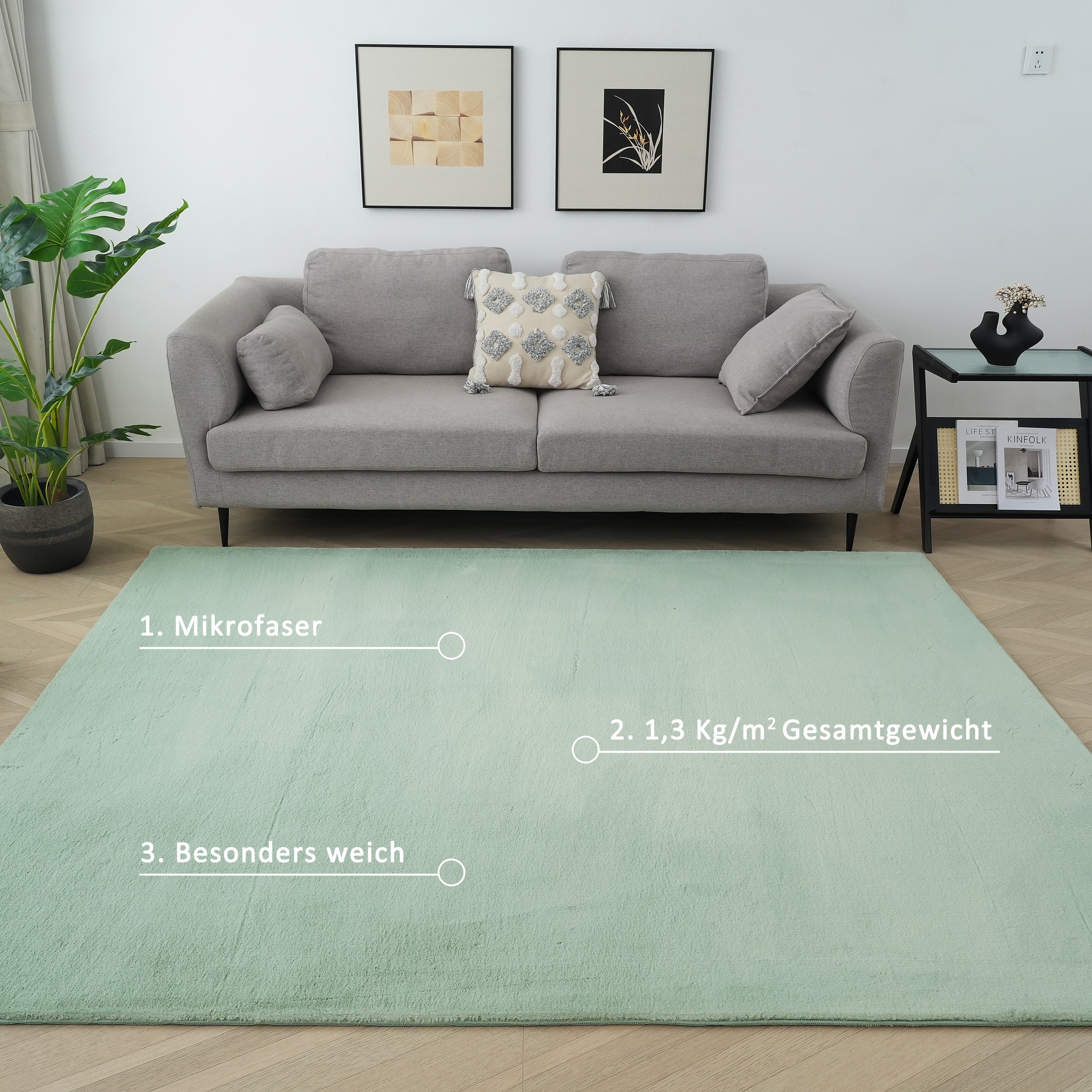 my home Fellteppich »Balu, Kunstfellteppich, Modern, Langflor Teppich«, rechteckig, 20 mm Höhe, Kaninchenfell-Haptik, kuschelig, weich, Wohnzimmer, Schlafzimmer