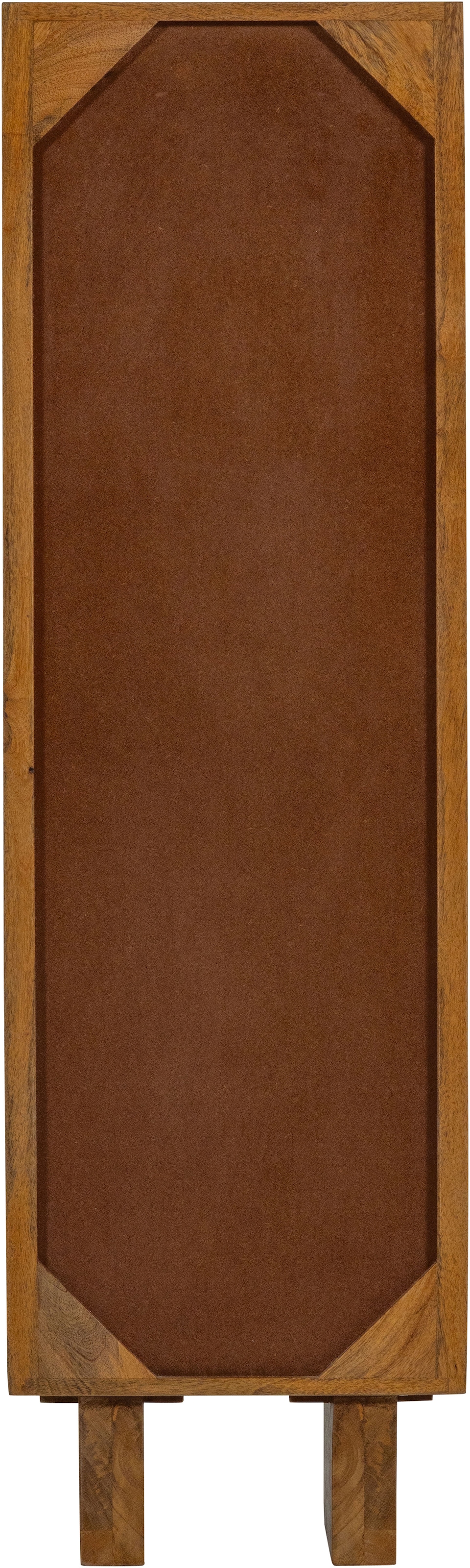 WOOOD Vitrine »Kella Mangoholz mit Glastüren und Glaseinlegeböden 40 x 39 x 137 cm« Tragkraft 5–7 kg pro Glasboden, Wandbefestigung empfohlen