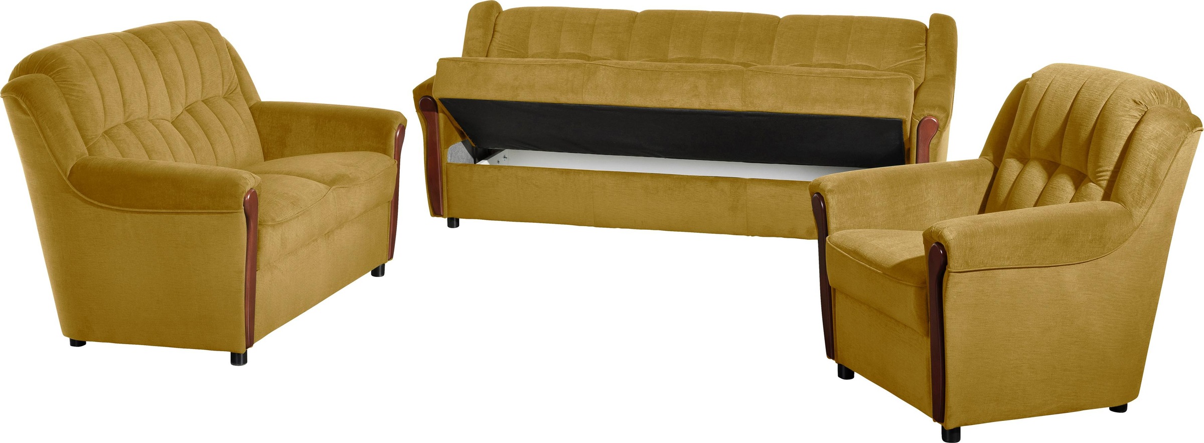 Max Winzer® 2-Sitzer »Trier komfortabel, Komfortsitzhöhe 47cm, klassisch, Retro und modern«, hohe Rückenlehne, Sichtholzschabracken, Breite 130 cm