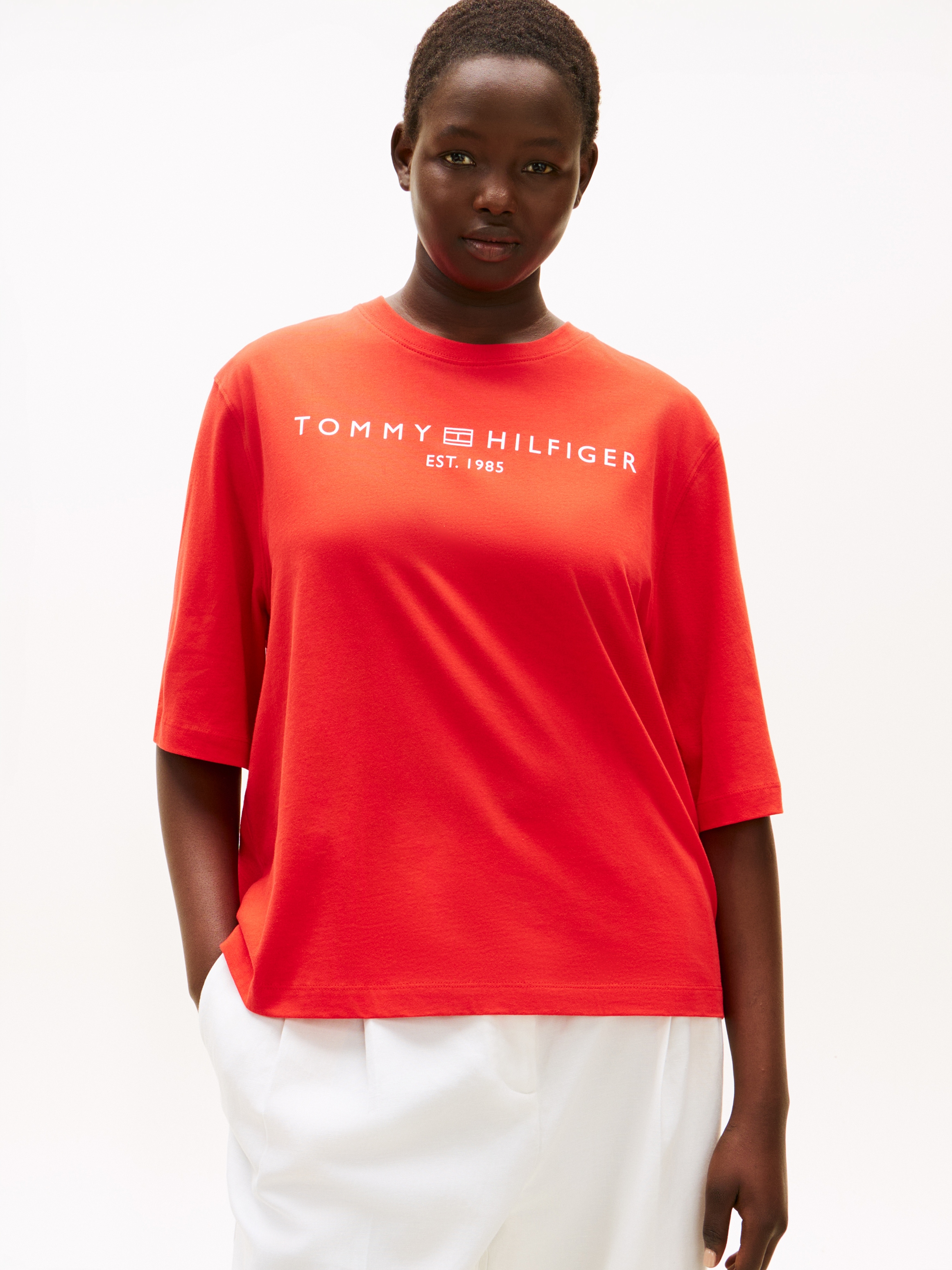 Tommy Hilfiger Curve T-Shirt »CRV CORP LOGO TRAPEZE C-NK TEE« in großen Größen