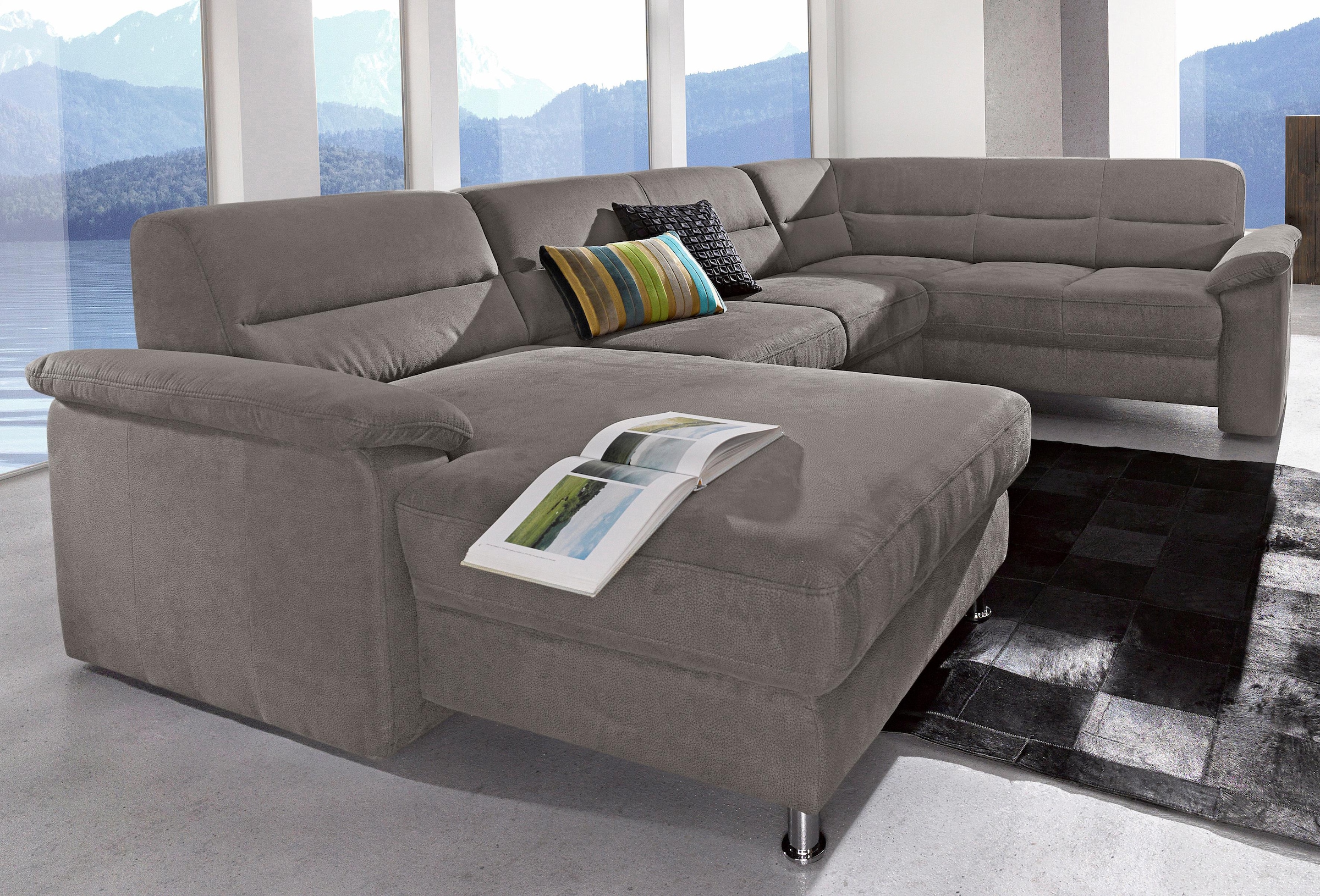 sit&more Wohnlandschaft »Ascara U-Form«, inklusive Boxspring/Federkern-Polsterung, wahlweise mit Bettfunktion