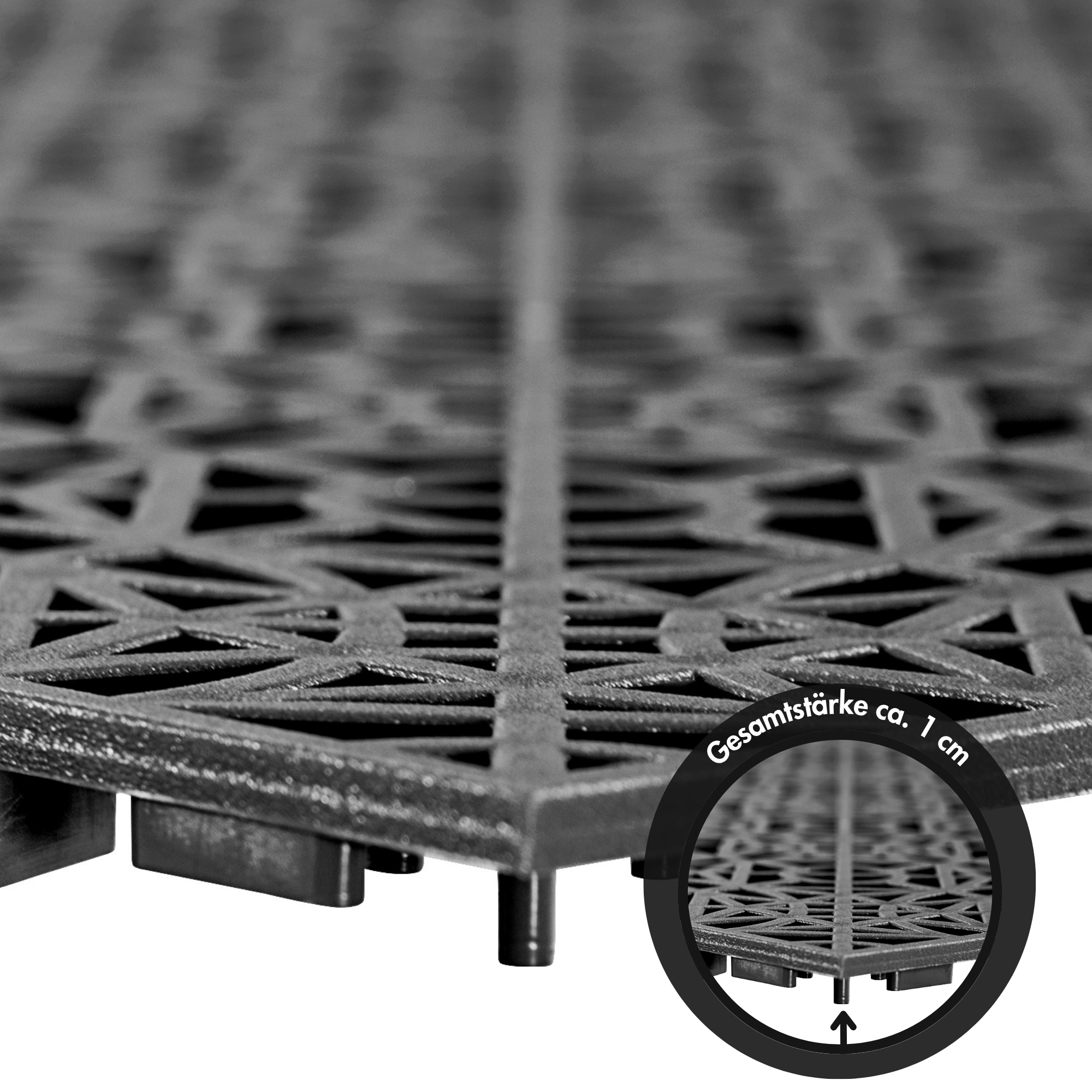 Andiamo Kunststoff-Fliesen »Terra Sol, Terrassenfliesen, wetterfest, Made in Switzerland« Set, erhältlich mit 7 Stück (1 qm), 14 Stück (2 qm) oder 35 Stück (5 qm), 7 Stk. tlg. Klickfliesen, 38x38 cm, Balkon Bodenbelag, UV-beständig