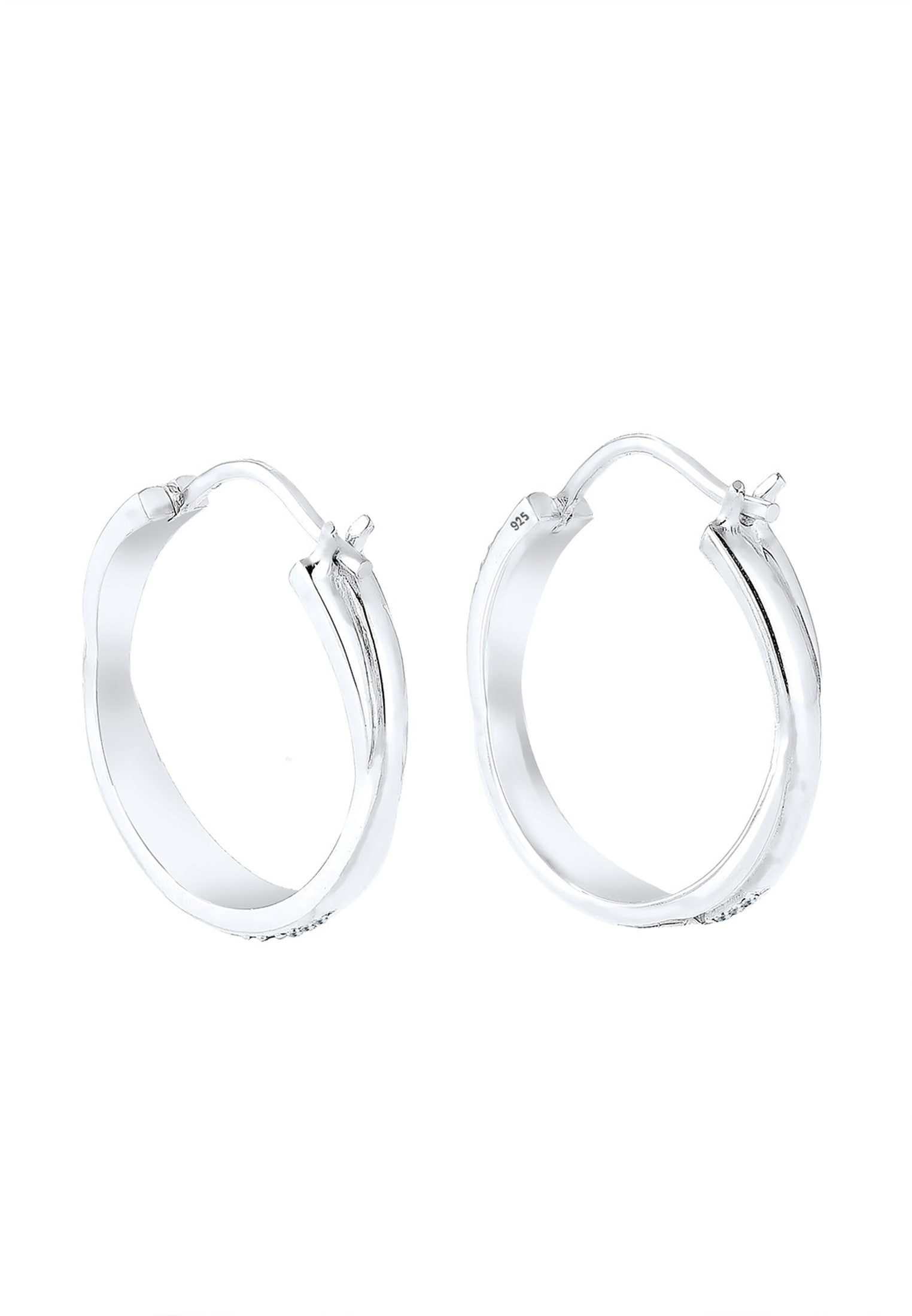 Elli Paar Creolen »Ohrringe Creole Verschlungen Kristall 925 Silber«