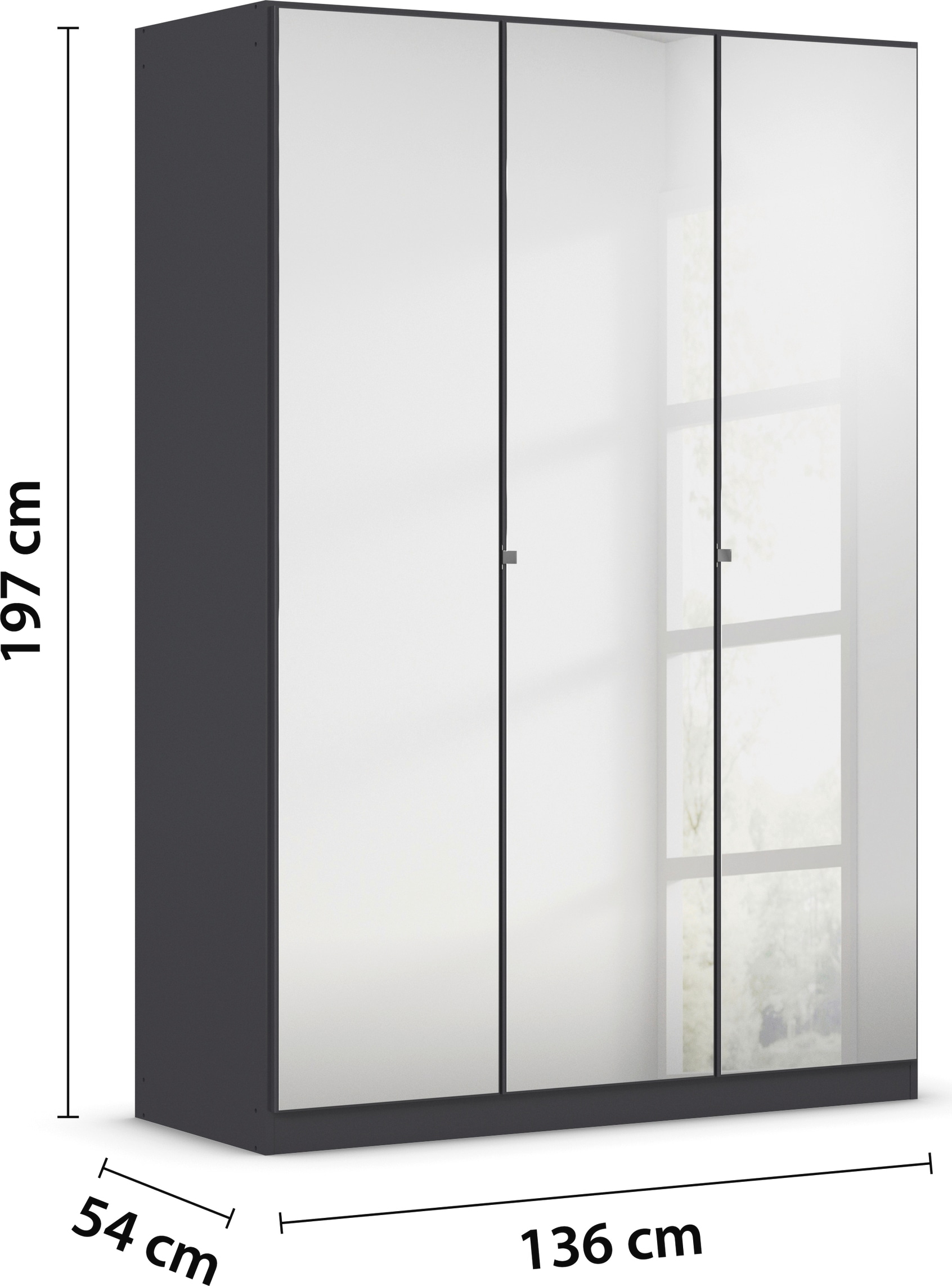 rauch Drehtürenschrank »Reflect«, mit Spiegelfront, inkl. praktischer Inneneinteilung