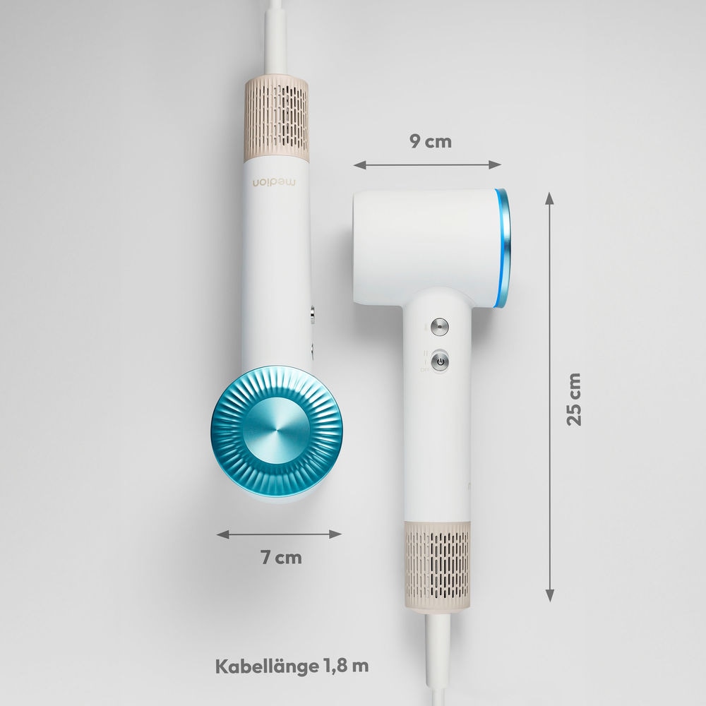 Medion® Ionic-Haartrockner »HD1 (MD19983)«, 1600 W, 2 Aufsätze, Selbstreinigungsfunktion, 3 Temperatur- und 2 Luftstromstufen