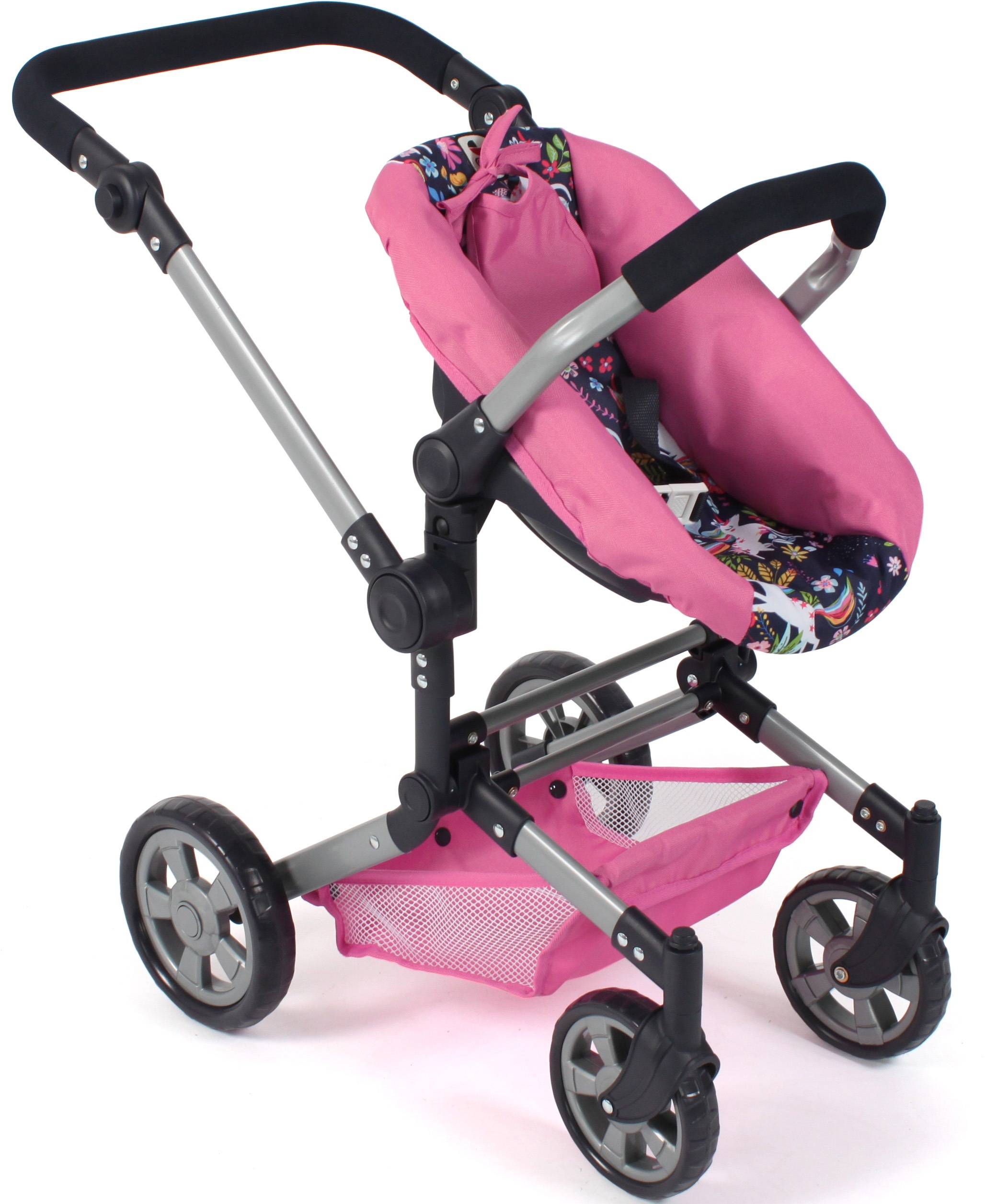 CHIC2000 Kombi-Puppenwagen »Linus, Einhorn«, (Set), mit Babywanne und Autositz