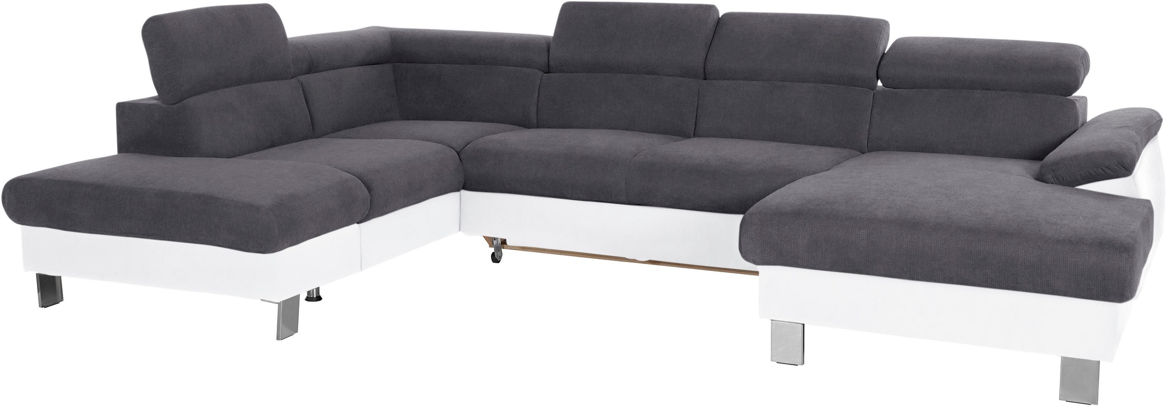 COTTA Wohnlandschaft »Komaris U-Form, B: 320 cm«, mit Kopfteilverstellung, optional Bettfunktion, Bettkasten & Licht