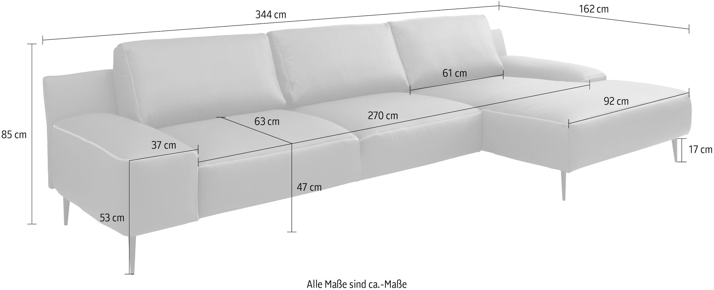 designwerk Ecksofa »Forma, zeitloses Designsofa mit aktuellem Fuß, L-Form«, in hochwertiger Verarbeitung und tollem Sitzkomfort