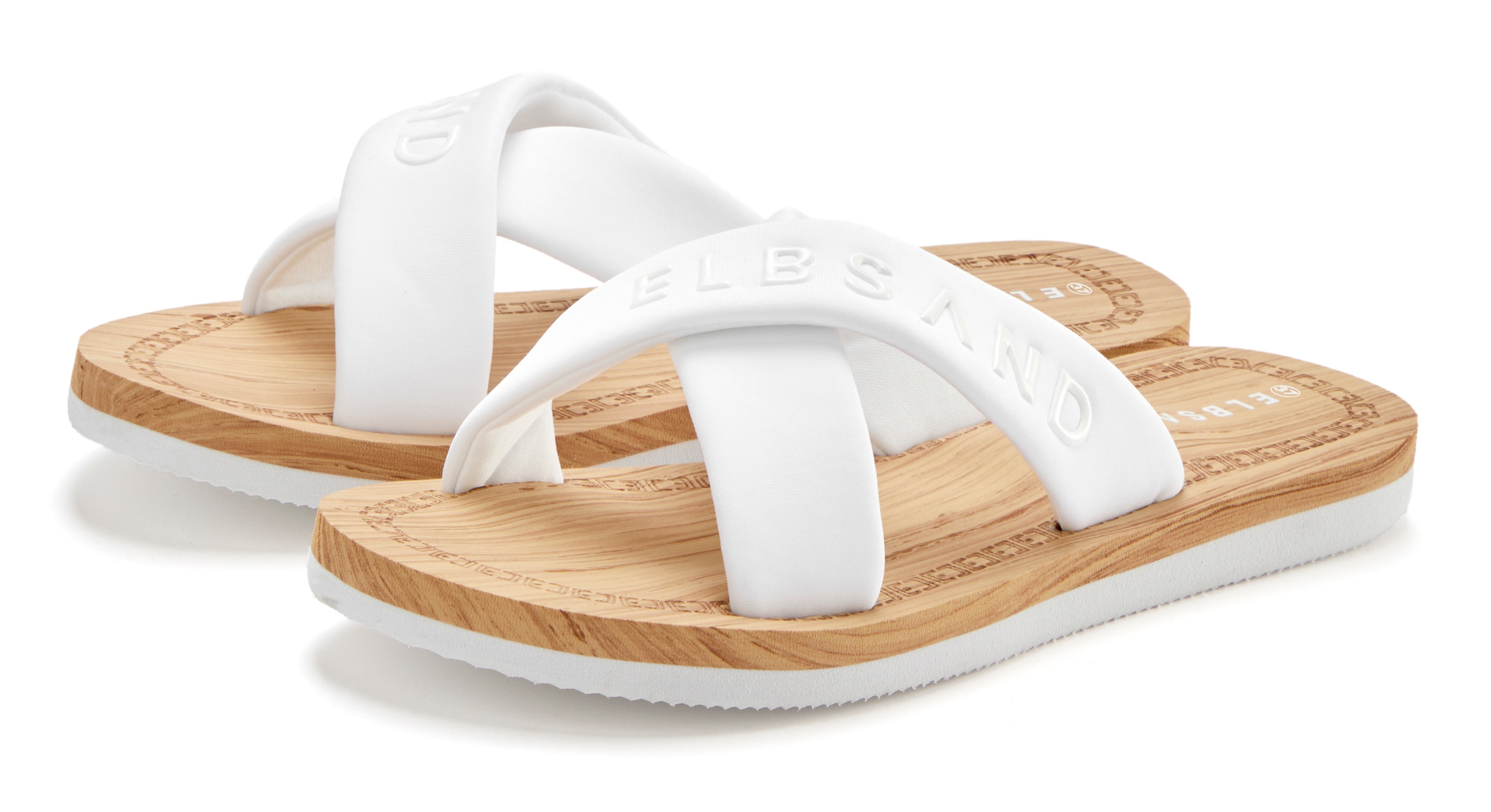 Elbsand Badepantolette »Badelatsche,Badeschuhe, Badeschlappe, Sandale, Sommerschuh, Pantolette«  Zehentrenner mit wasserabweisender und ultraleichter Sohle VEGAN