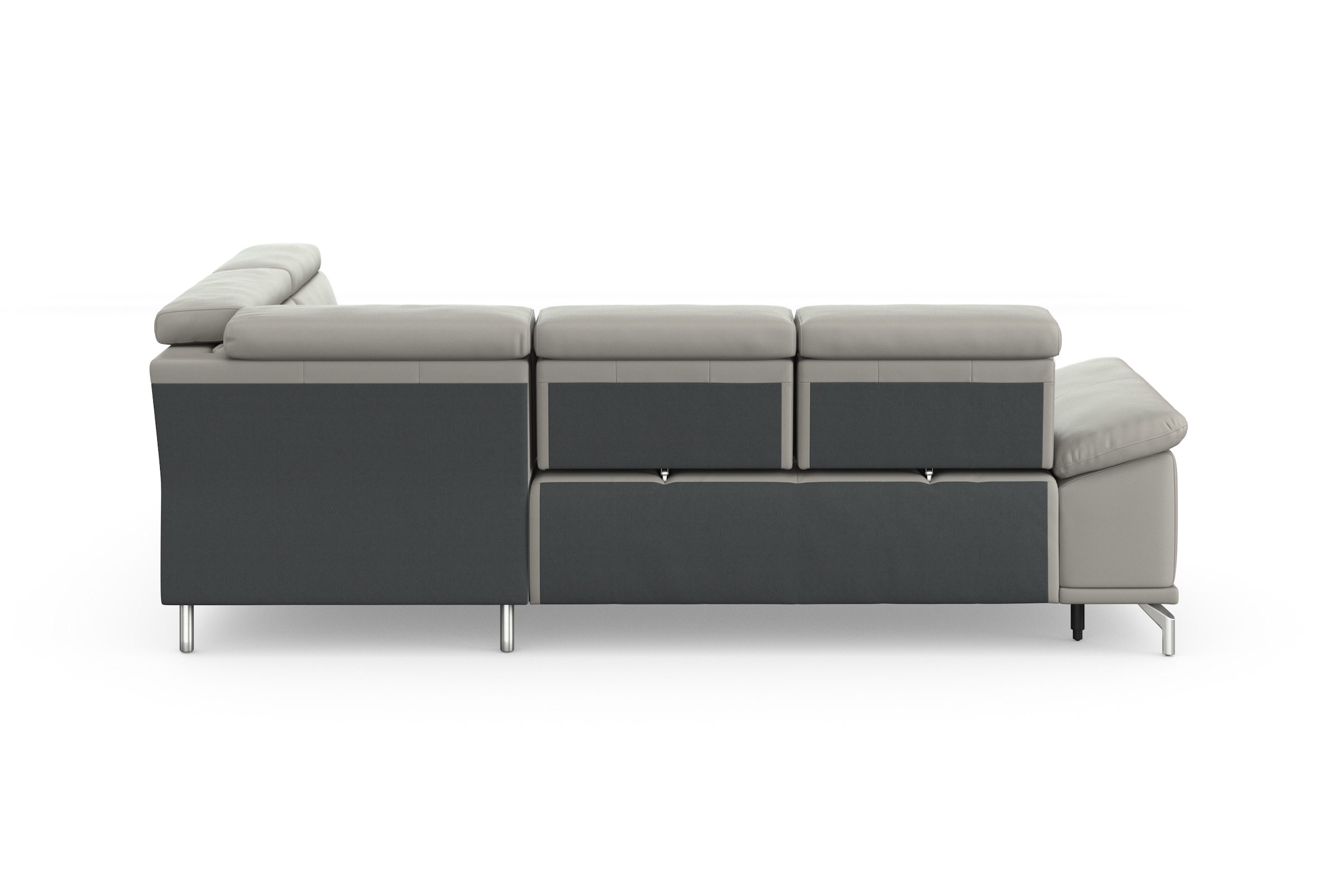 sit&more Ecksofa »Cabrio L-Form, mit Sitztiefenverstellung, Arm- und Kopfteilverstellung«, 3 Nierenkissen, Federkern, optional Bettfunktion und Stauraum