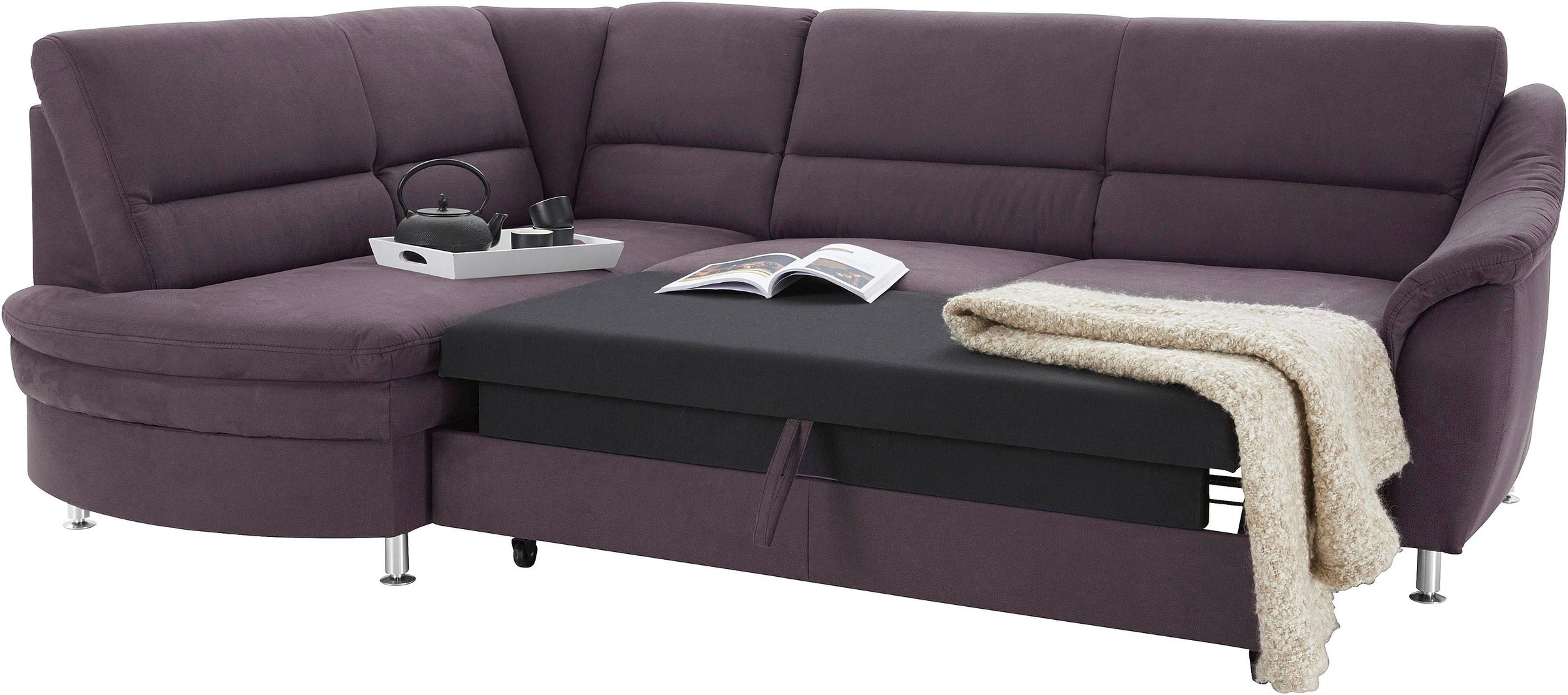 sit&more Ecksofa »Cardoso L-Form«, mit Federkern, wahlweise mit Bettfunktion und Schubkasten