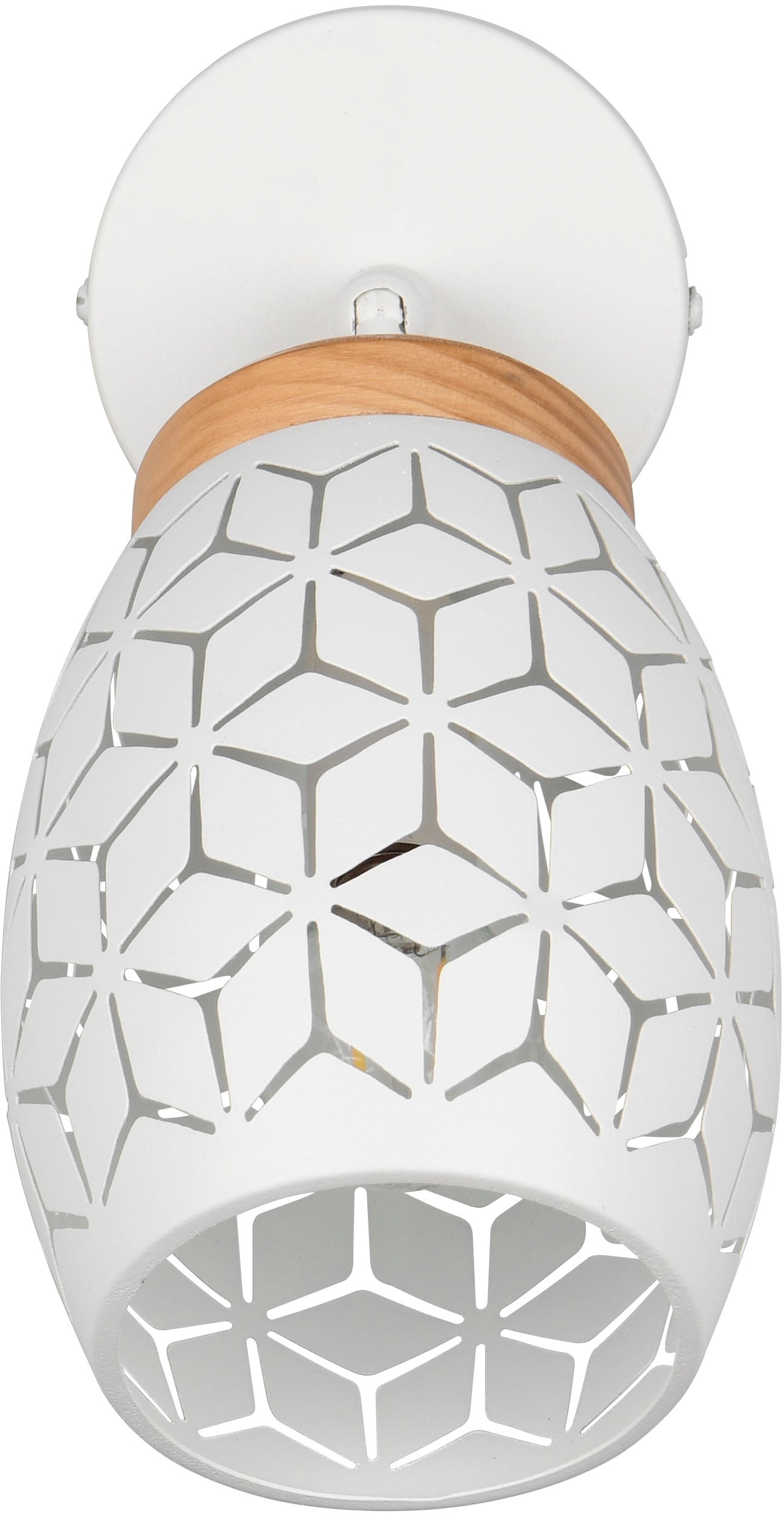 REALITY Leuchten Wandstrahler »BIDAR, Wandlampe mit verstellbarem Spot, exkl 1x E14 max 10W« E14 1 Stk. warmweiß - kaltweiß Kippschalter ON/OFF, Metall-Lampenschirm Lasercut Optik Ø 12cm