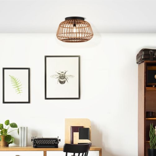 Brilliant Deckenleuchte »Nikka«, 1 flammig-flammig, Deckenlampe 40cm  schwarz/natur online kaufen | mit 3 Jahren XXL Garantie