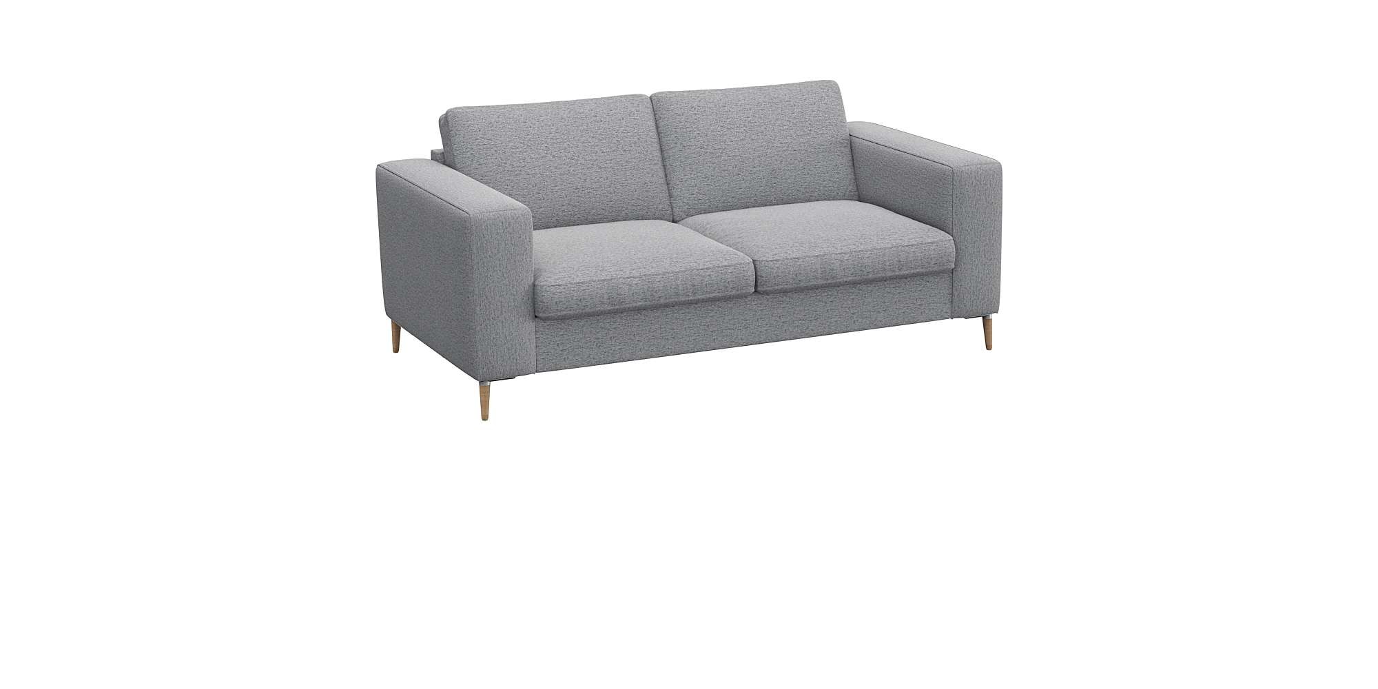 FLEXLUX 2-Sitzer »Fiore Designsofa, bequem und komfortabel durch hochwertigen Sitzaufbau« breite Armlehnen, Kaltschaum, Füße Alu+ Eiche