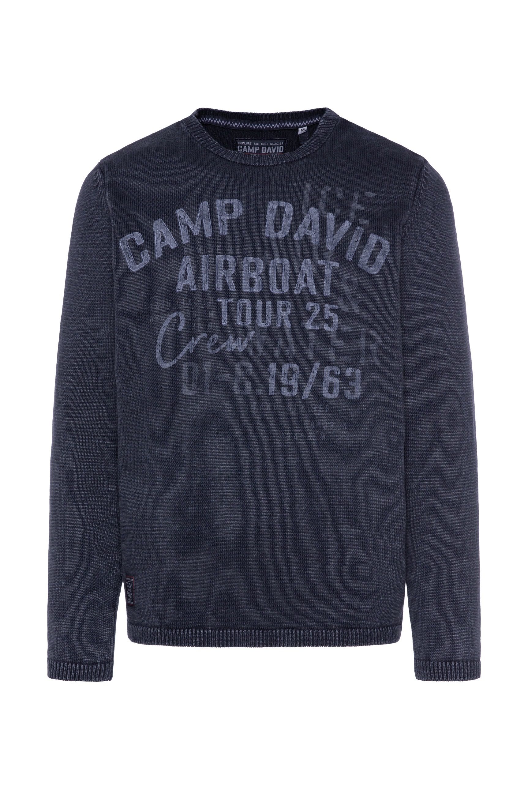 CAMP DAVID Rundhalspullover, mit Logoprints