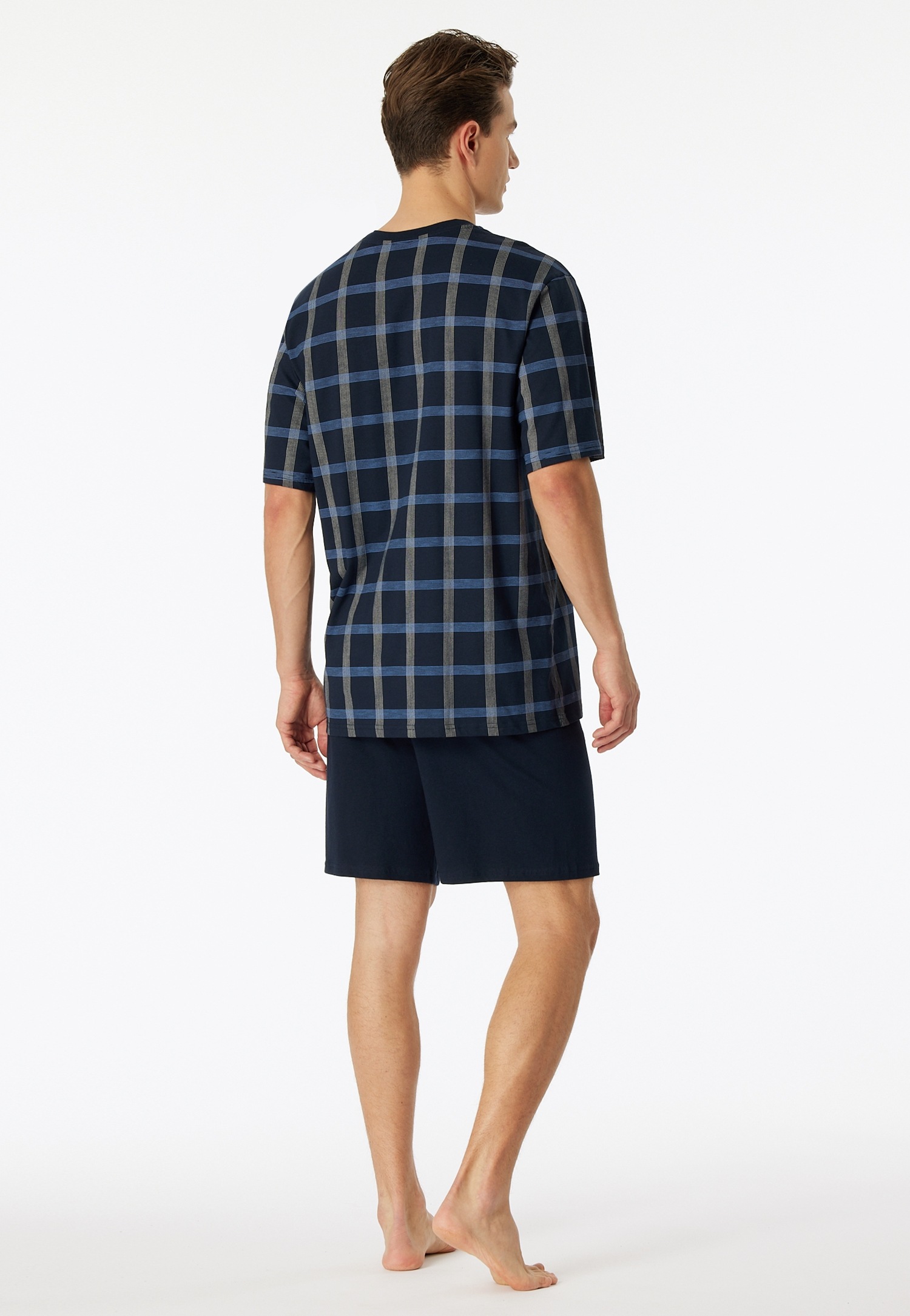 Schiesser Shorty »"Comfort Nightwear"«, (2 tlg.), mit klassischem Karo-Muster, V-Ausschnitt und aufgesetzter Brusttasche