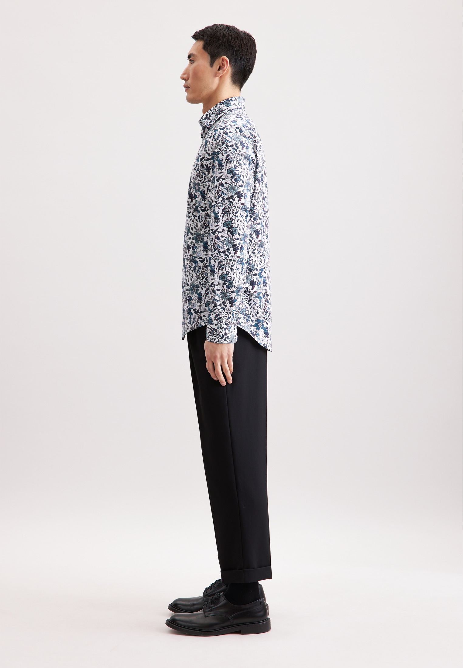 seidensticker Businesshemd »Schwarze Rose« Slim 1/1 Kentkragen Geblümt