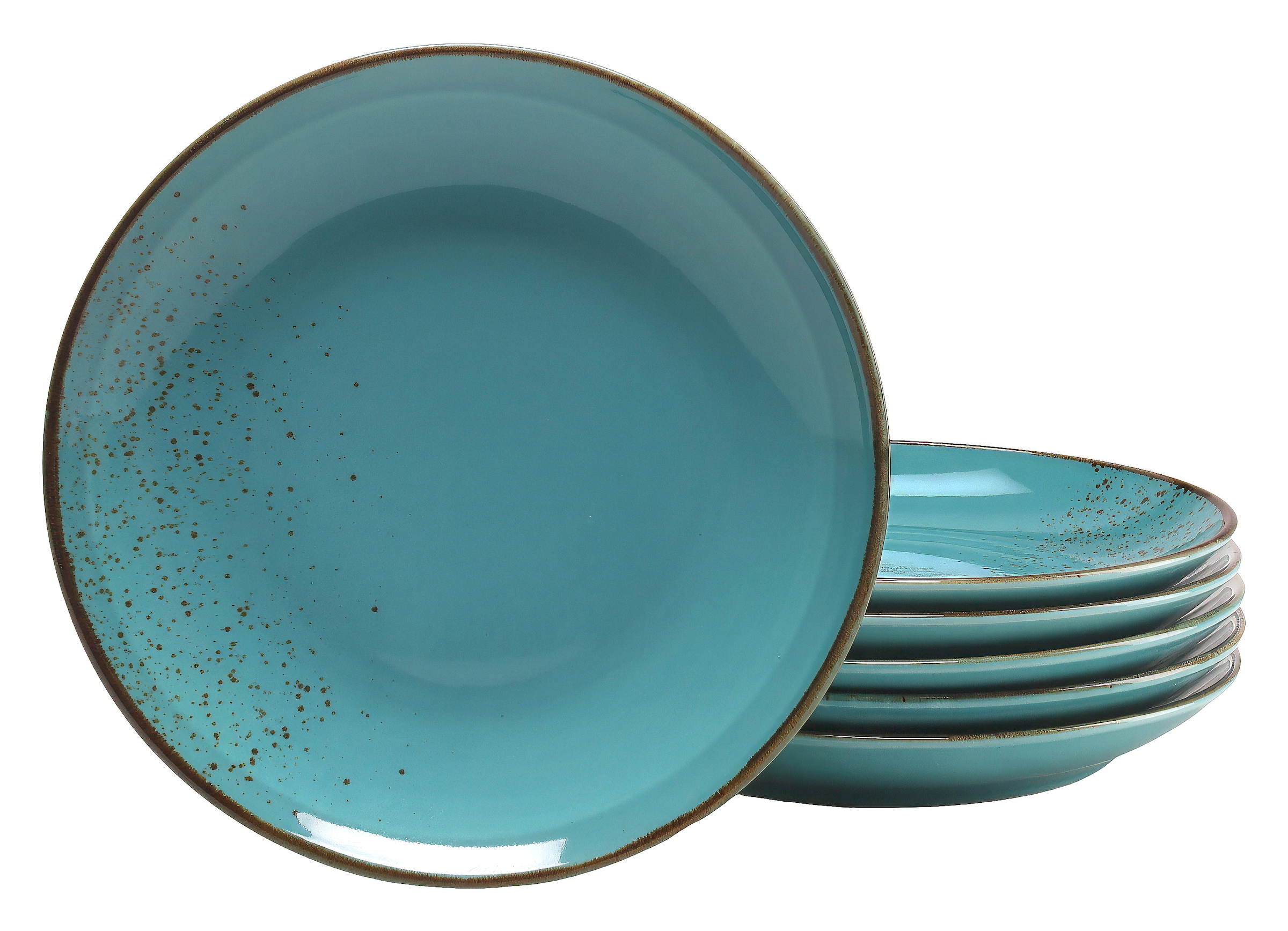 CreaTable Dessertteller "Essteller NATURE COLLECTION" Teller Set für 6 Personen, Ø 21 cm, Steinzeug